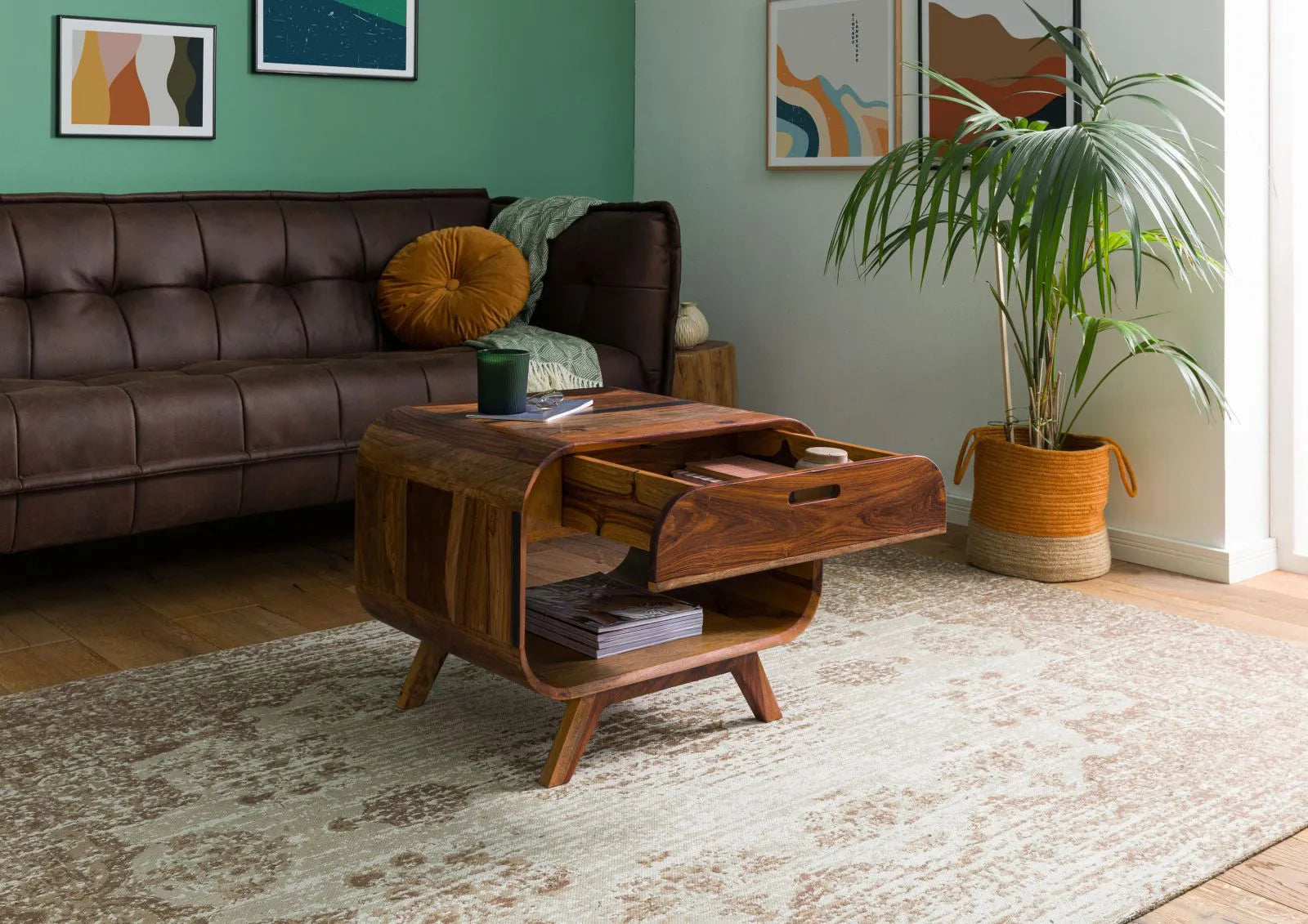 THE WOODEN CITY Rosewood coffee table #230 ( HONEY)