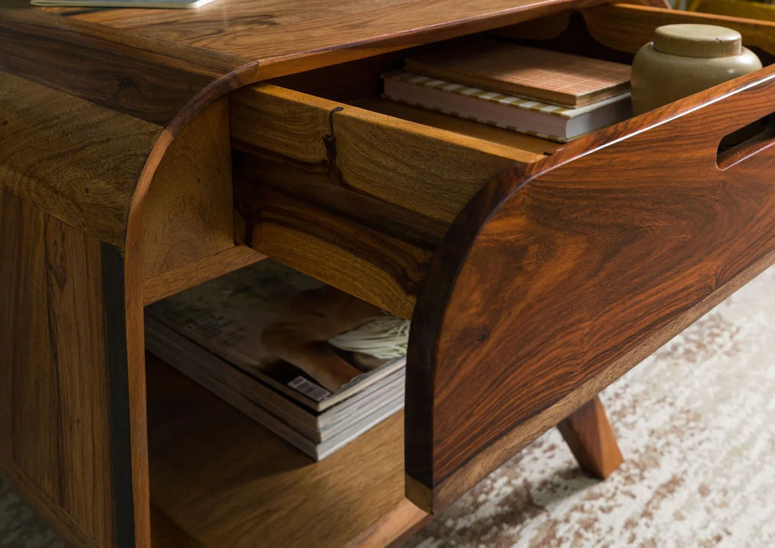 THE WOODEN CITY Rosewood coffee table #230 ( HONEY)