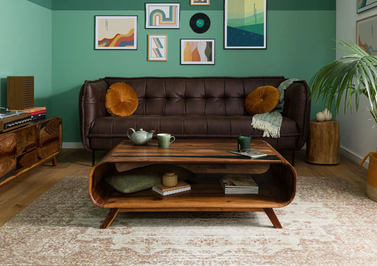 THE WOODEN CITY Coffee Table #234 Dark Brown Lacquered Rosewood