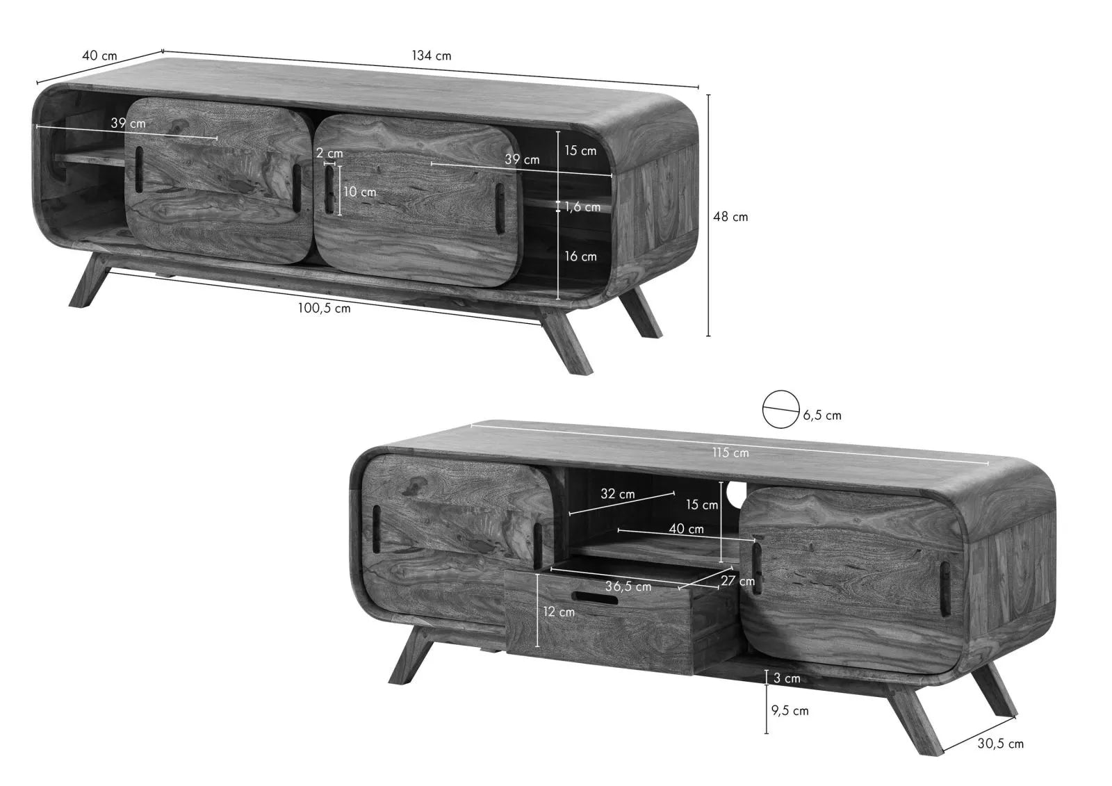 THE WOODEN CITY TV cabinet made of rosewood #225 (HONEY)