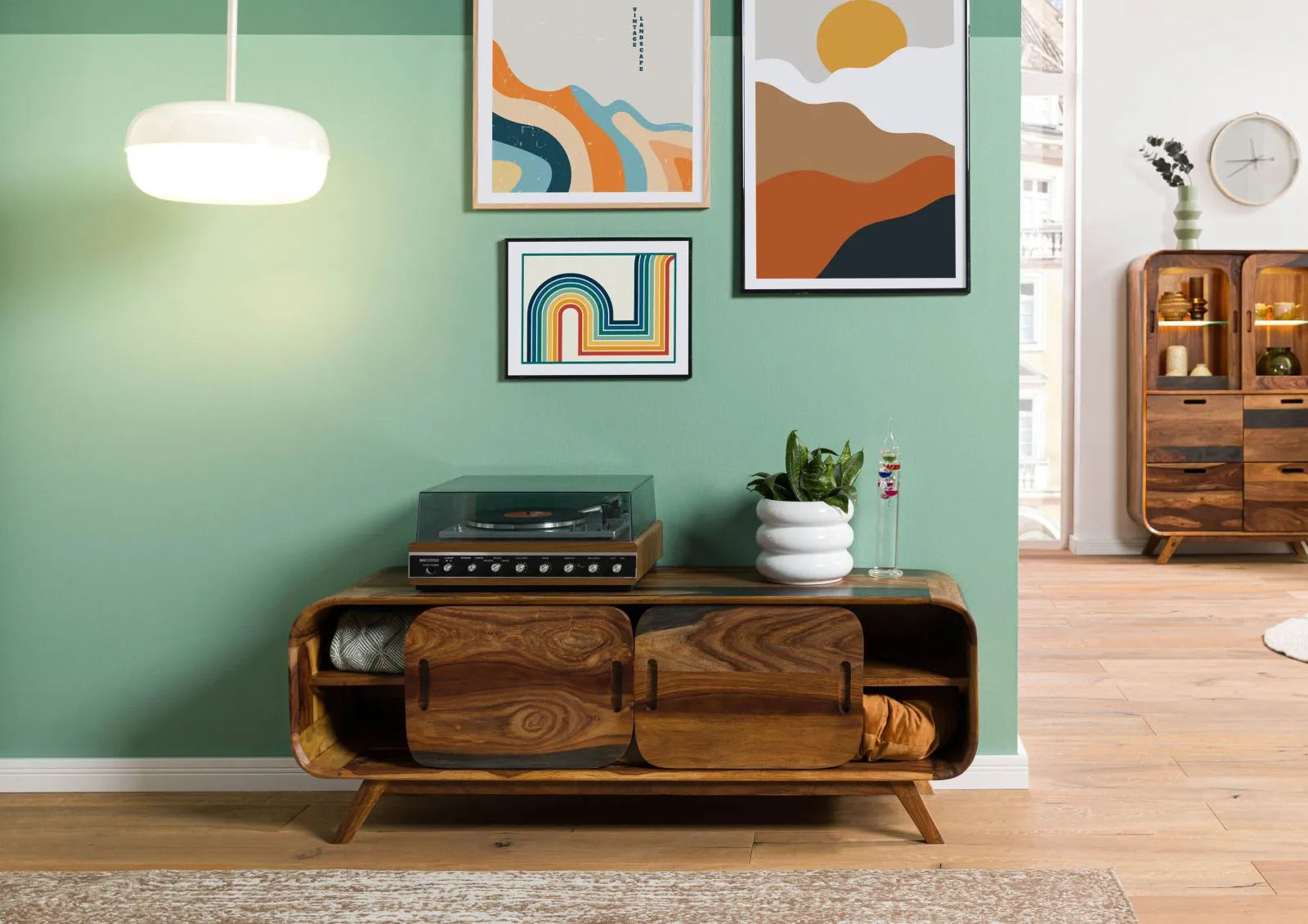 THE WOODEN CITY TV cabinet made of rosewood #225 (HONEY)