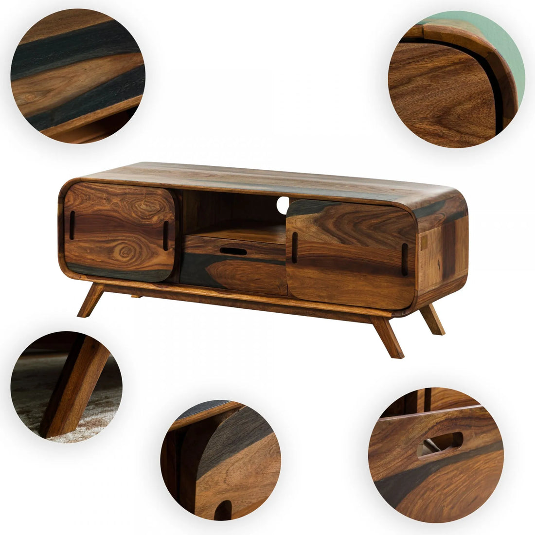 THE WOODEN CITY TV cabinet made of rosewood #225 (HONEY)