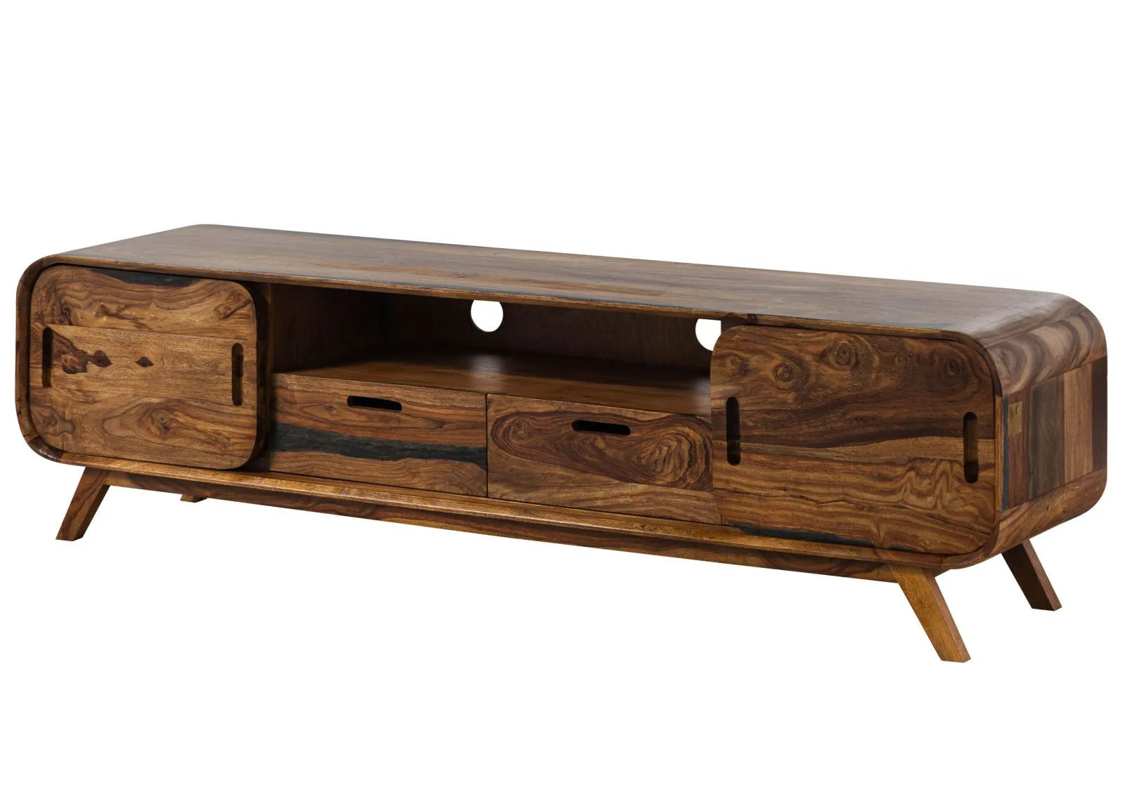 THE WOODEN CITY TV Cabinet #226 Dark Brown Lacquered Rosewood (HONEY)