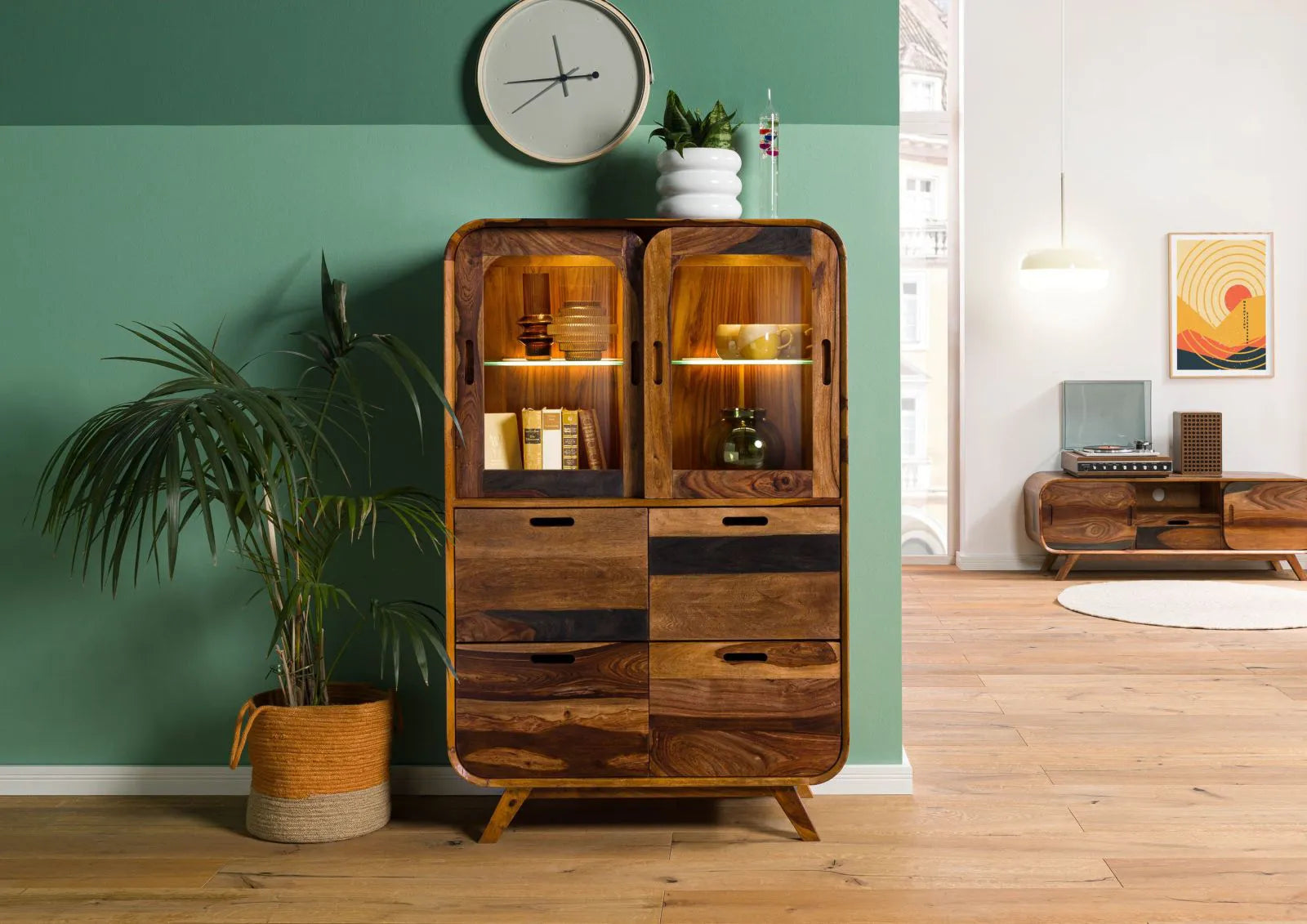 THE WOODEN CITY Rosewood display cabinet #220 (HONEY)