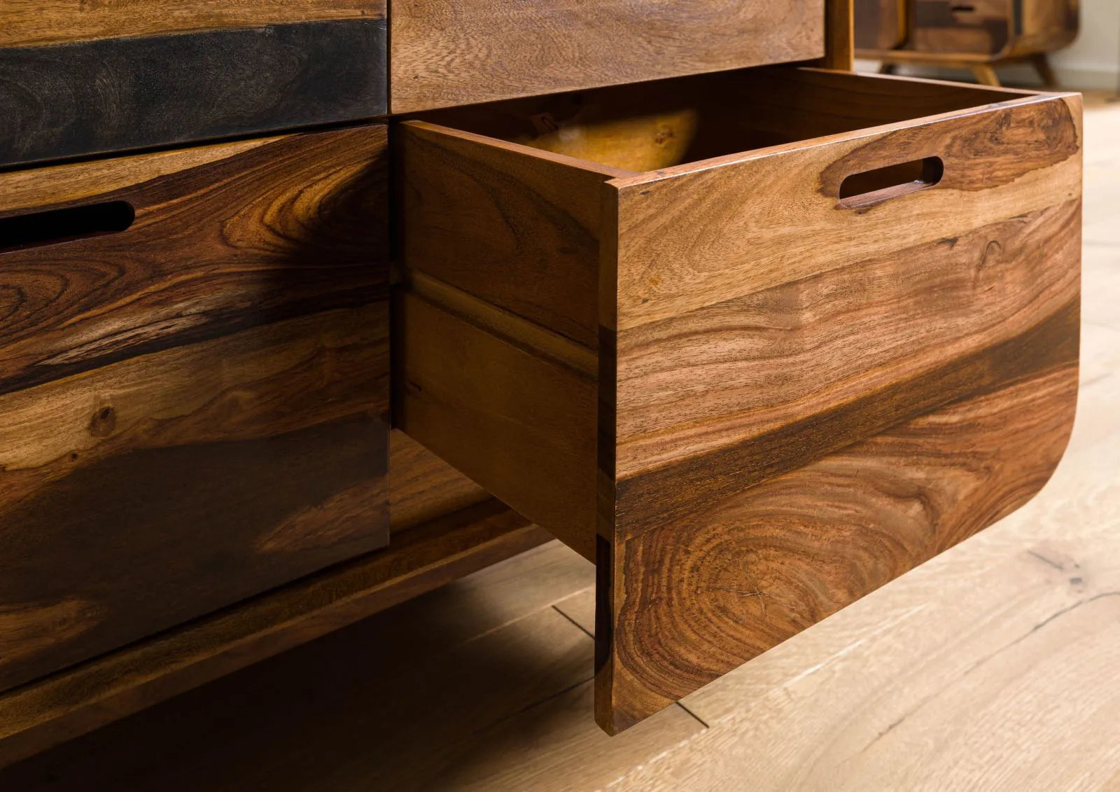 THE WOODEN CITY Rosewood display cabinet #220 (HONEY)