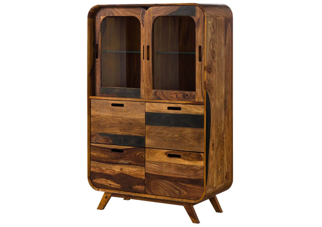 THE WOODEN CITY Rosewood display cabinet #220 (HONEY)