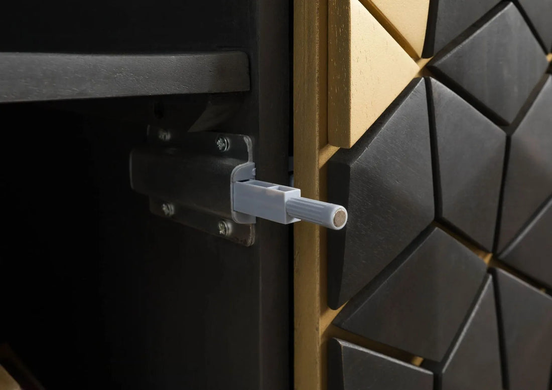 THE WOODEN CITY Stylish Art Deco Mango Wood Chest of Drawers  DIAMOND #121 (WALNUT)