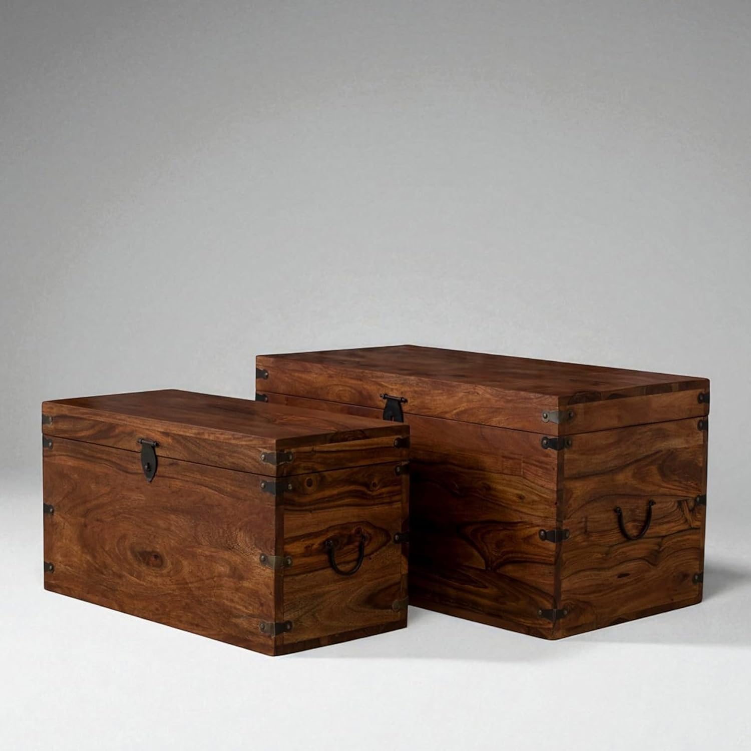 THE WOODEN CITY Storage Box, Multipurpose Cabinet for Living Room & Bed room Storage, Solid Wood Classy storage, Honey Matte Finish