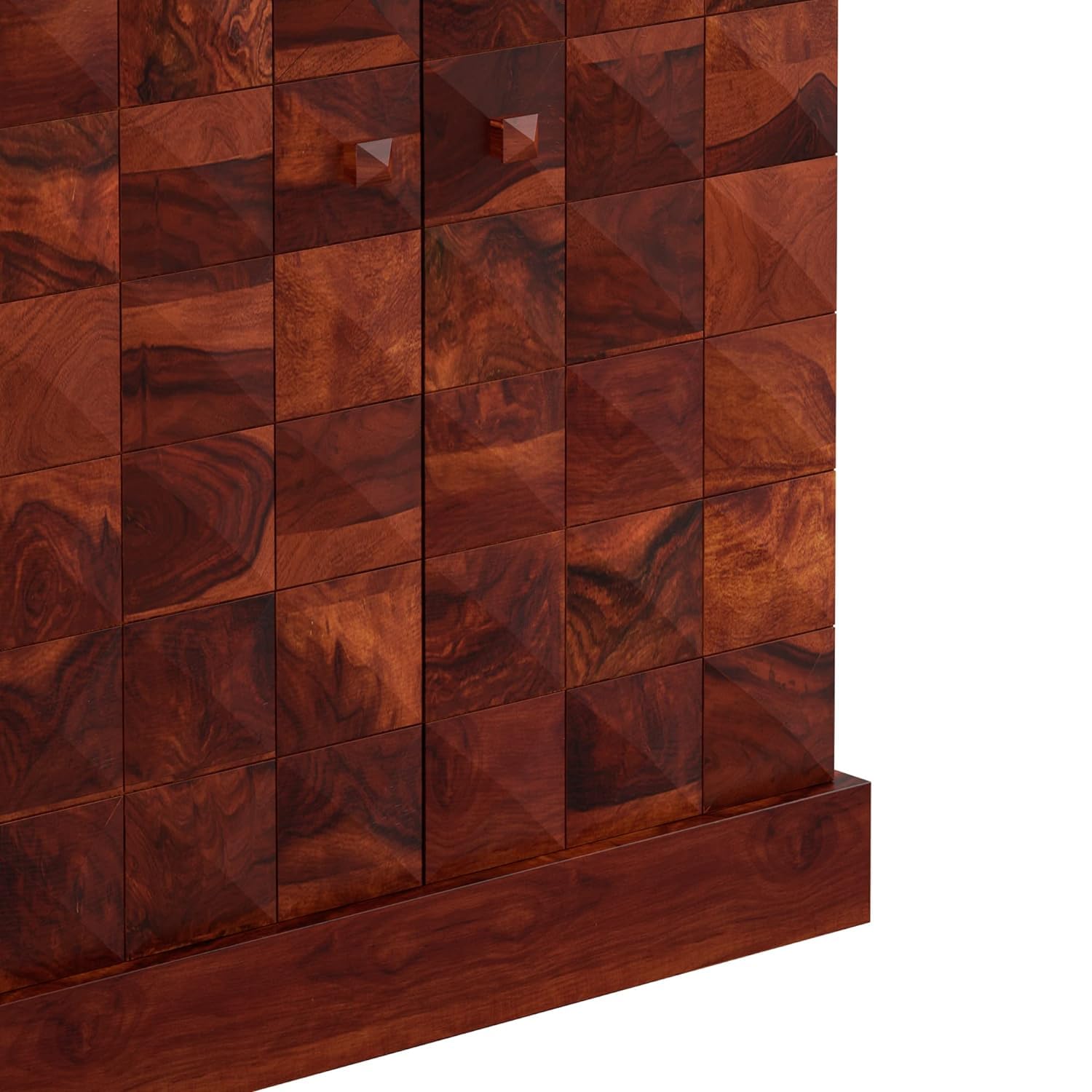 THE WOODEN CITY Solid Sheesham Wood Bar Cabinet Wine Storage Rack with Drawer & Glass Holder, Wooden for Home and Bar Furniture (DarkHoney2door, Standard)