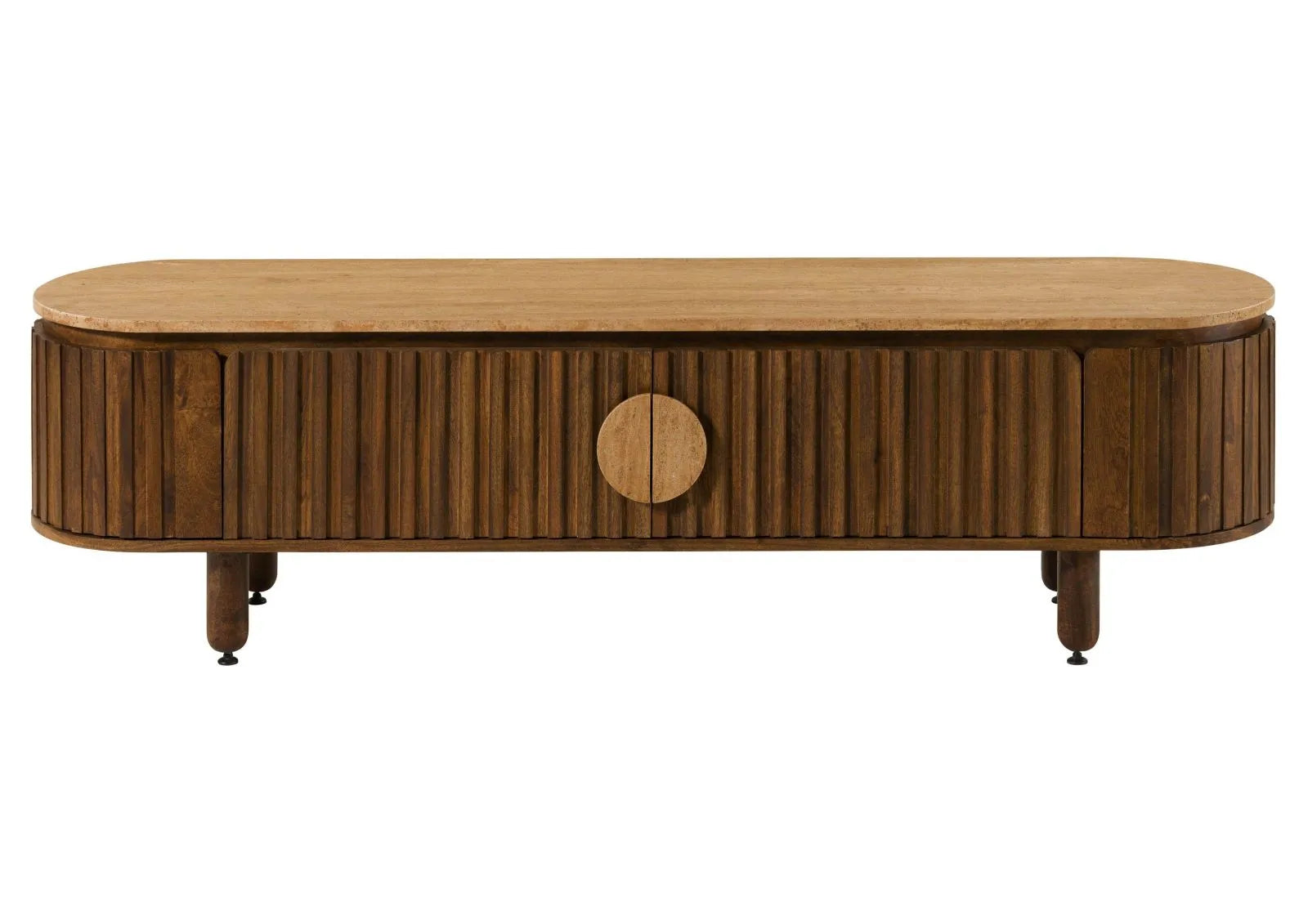 THE WOODEN CITY Solid Mango Wood TV Stand #113(HONEY)