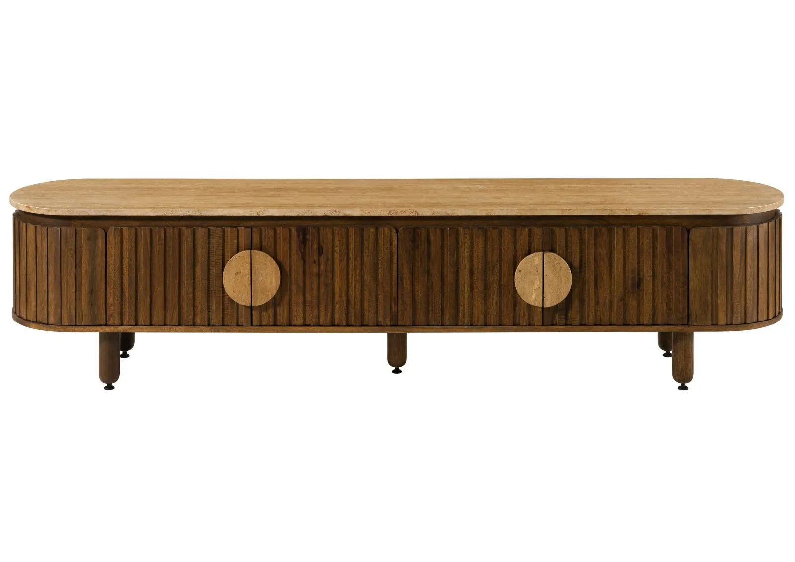 THE WOODEN CITY Solid Mango Wood TV Stand #114 (HONEY)