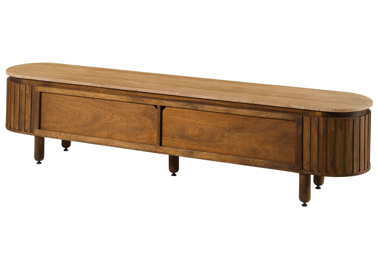 THE WOODEN CITY Solid Mango Wood TV Stand #114 (HONEY)