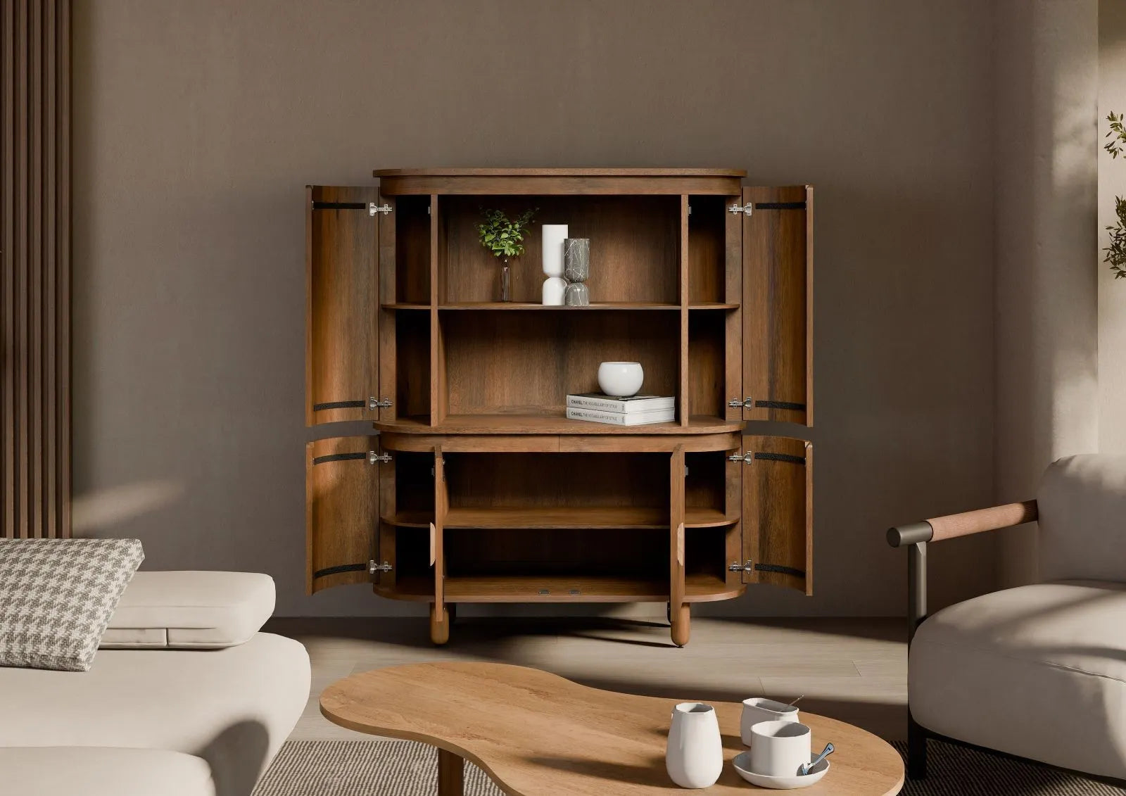 THE WOODEN CITY Solid Mango Wood Sideboard #115(HONEY)