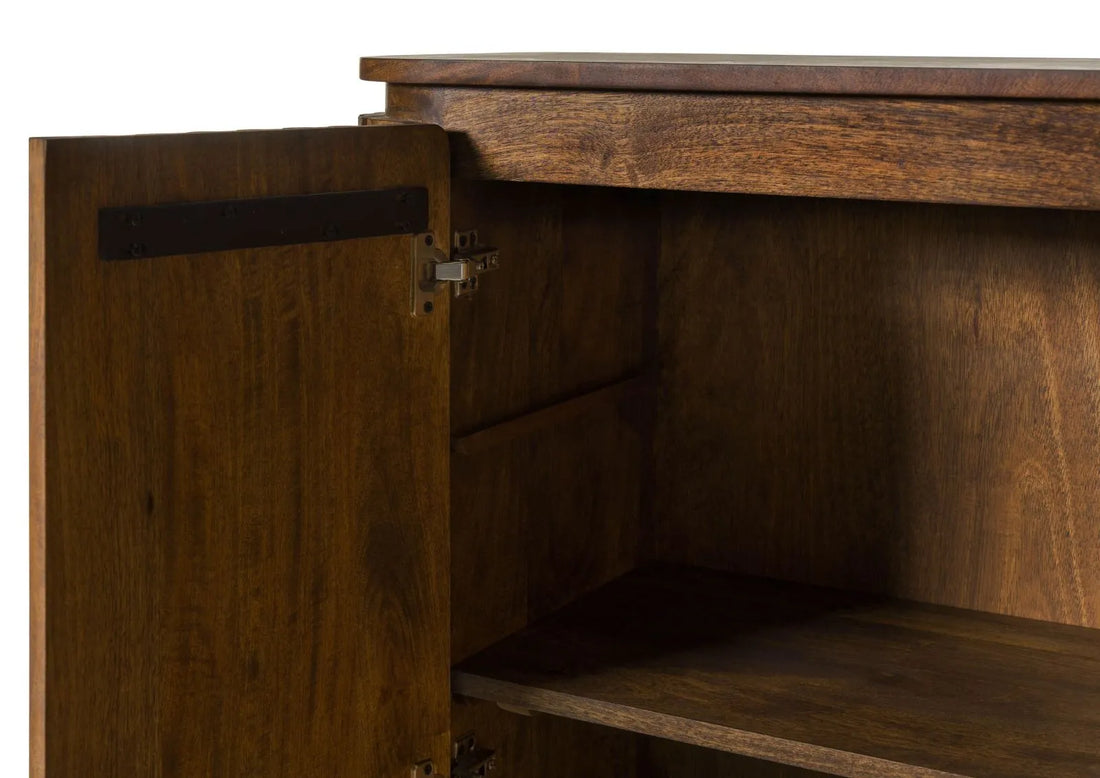 THE WOODEN CITY Solid Mango Wood Wardrobe #116(HONEY)