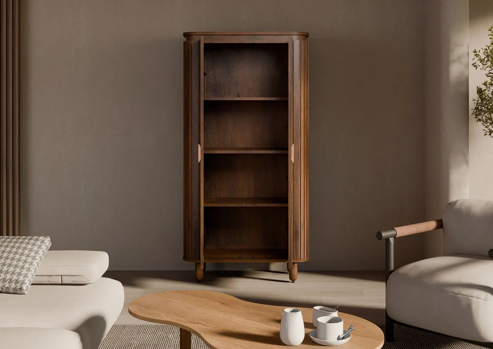 THE WOODEN CITY Solid Mango Wood Wardrobe #116(HONEY)