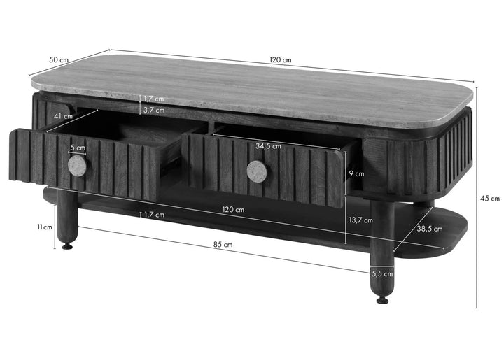 THE WOODEN CITY Solid Mango Wood Coffee Table #117(HONEY)