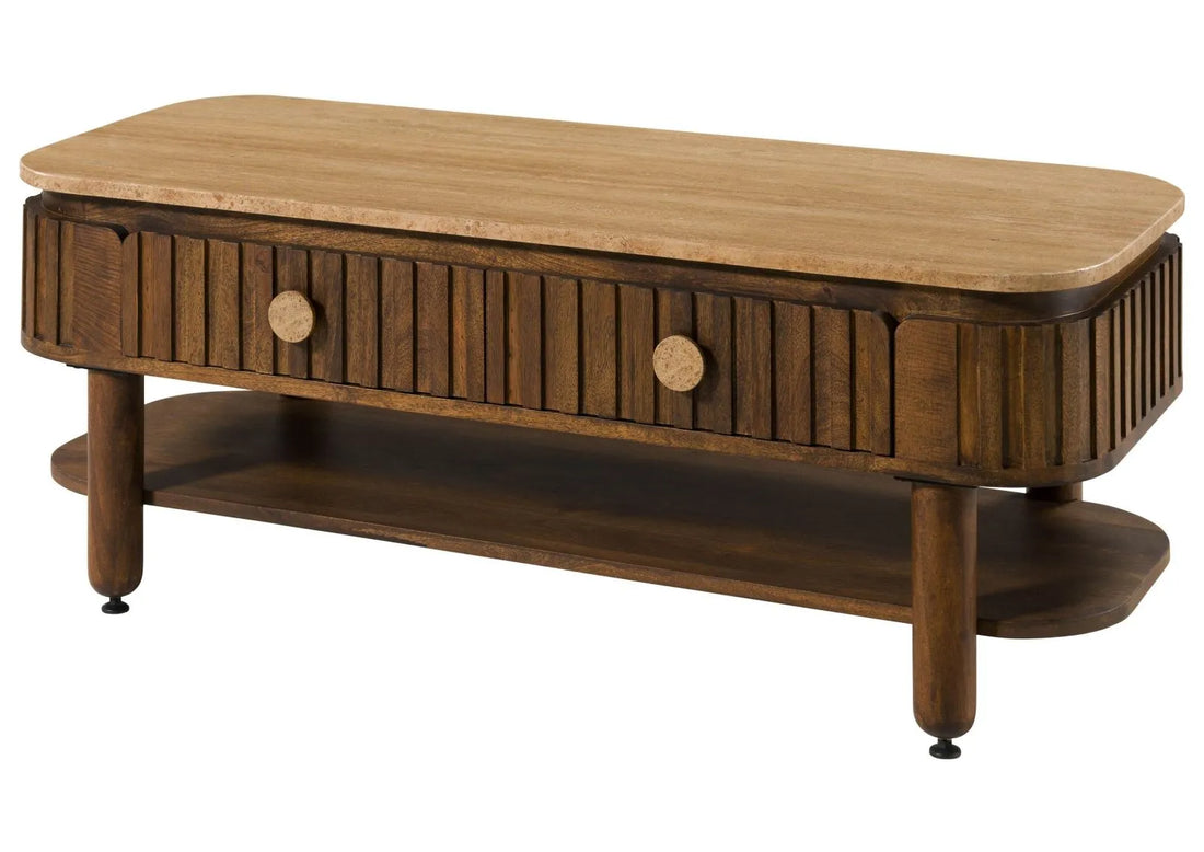 THE WOODEN CITY Solid Mango Wood Coffee Table #117(HONEY)