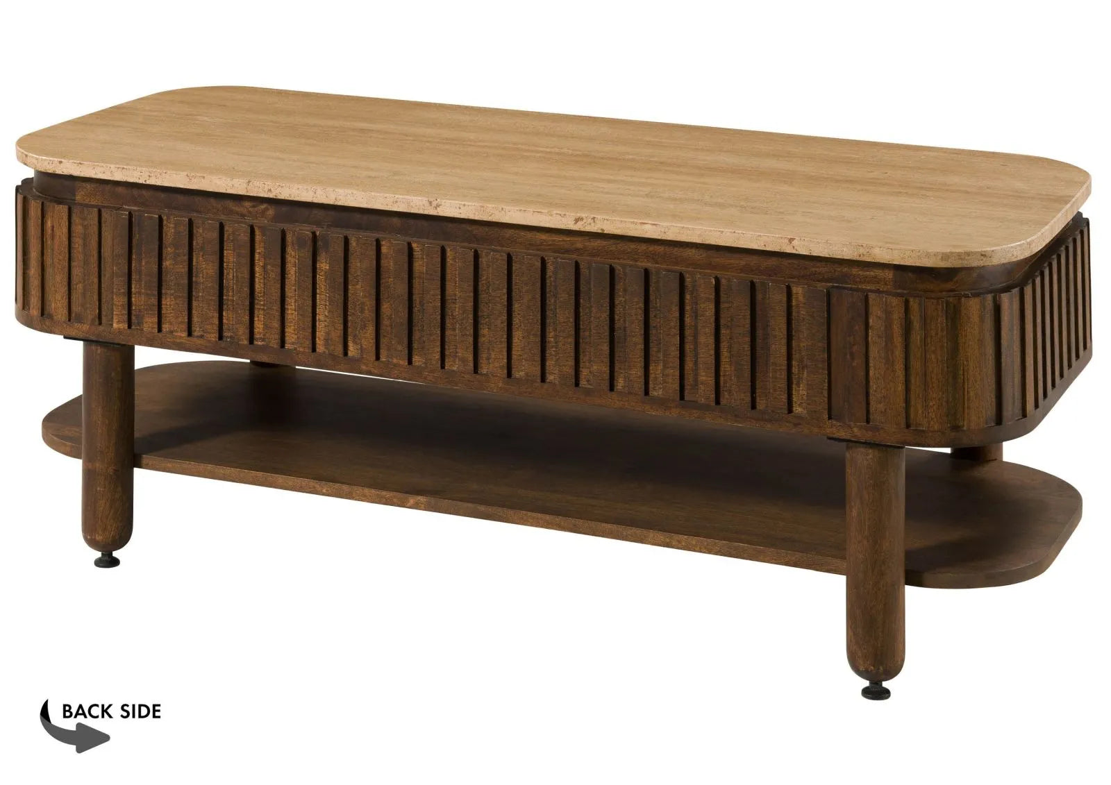 THE WOODEN CITY Solid Mango Wood Coffee Table #117(HONEY)