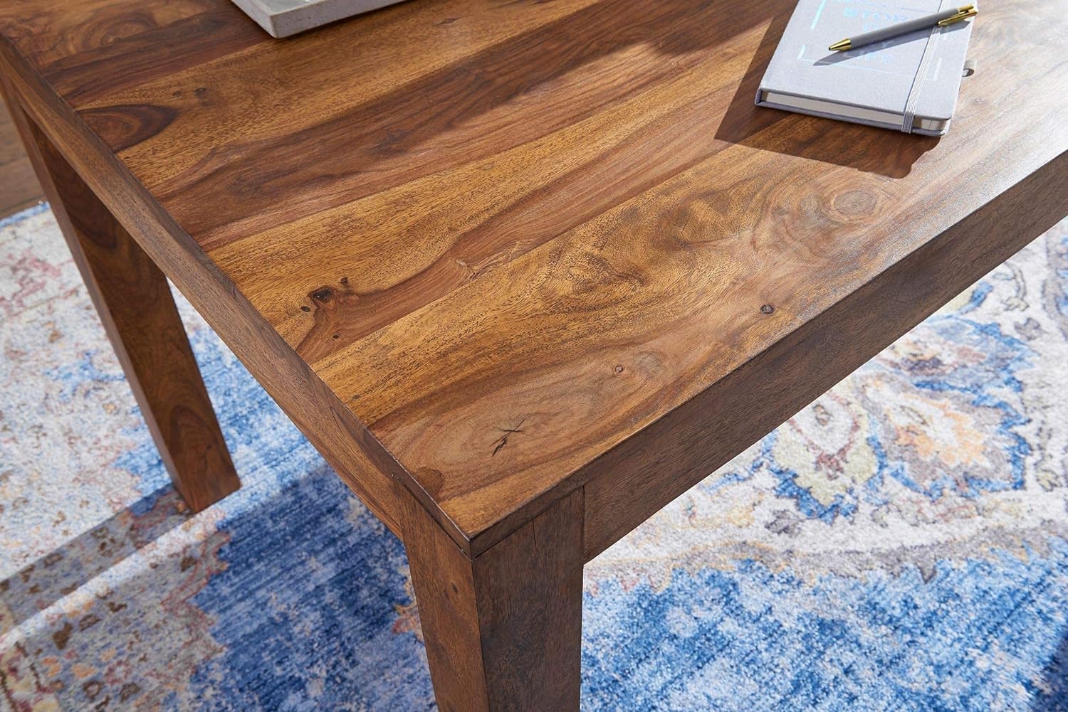 THE WOODEN CITY Wooden Solid Sheesham Wood Dining Table 6 Seater | Dining Room Furniture | 6 Seater Dining Table Without Chair - Honey6