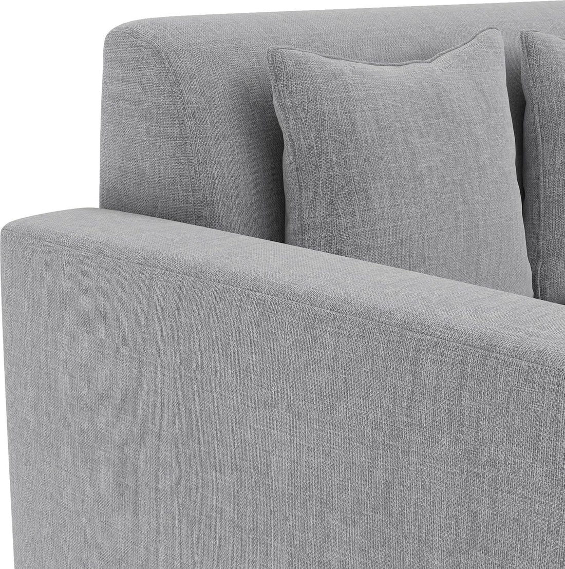 THE WOODEN CITY Wooden Fabric 3 Seater Sofa & Couches for Home Office & Living Room (Grey)