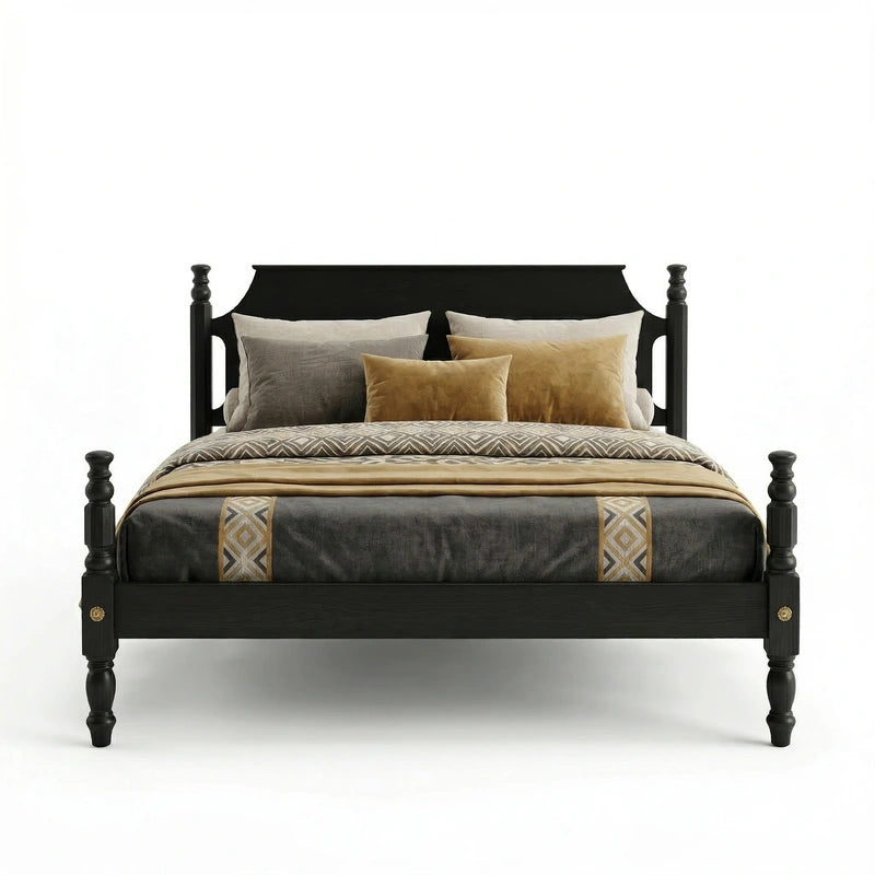 THE WOODEN CITY Sheesham Wood Bed Bedroom Set Solid Wood Bed Frame with High Headboard for Bedroom Furniture ( King Size))