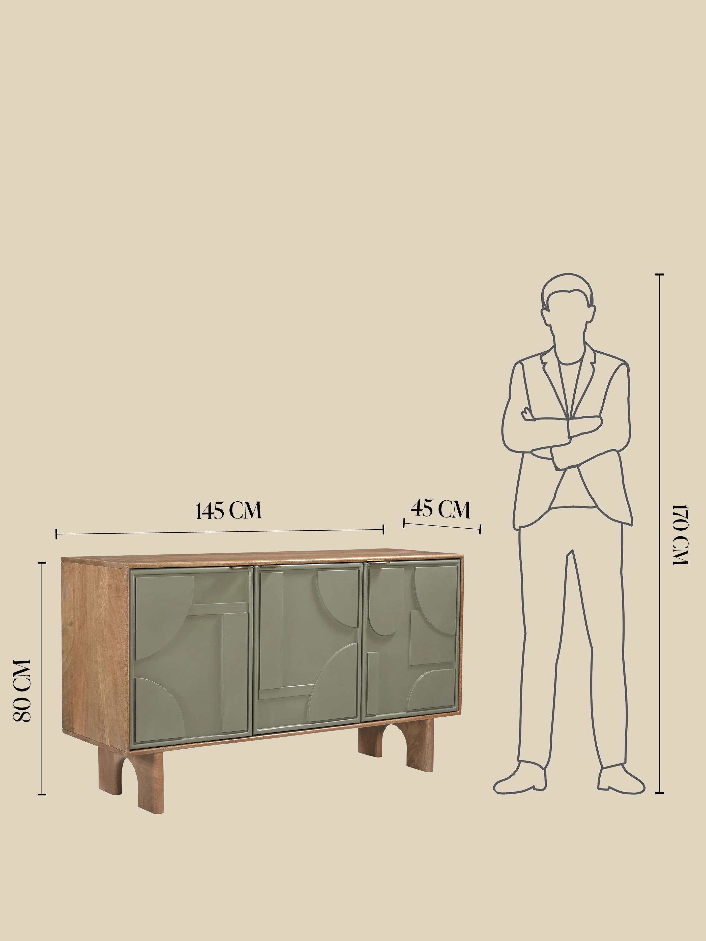 FableRoom collection Verde Three Door Sideboard