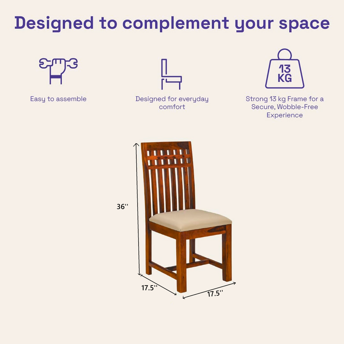 THE WOODEN CITY Solid Sheesham Wood Dining Table Dining Table Set with 6 Chairs Dinner Table Set for Dinning Room Home, Hotel and Office