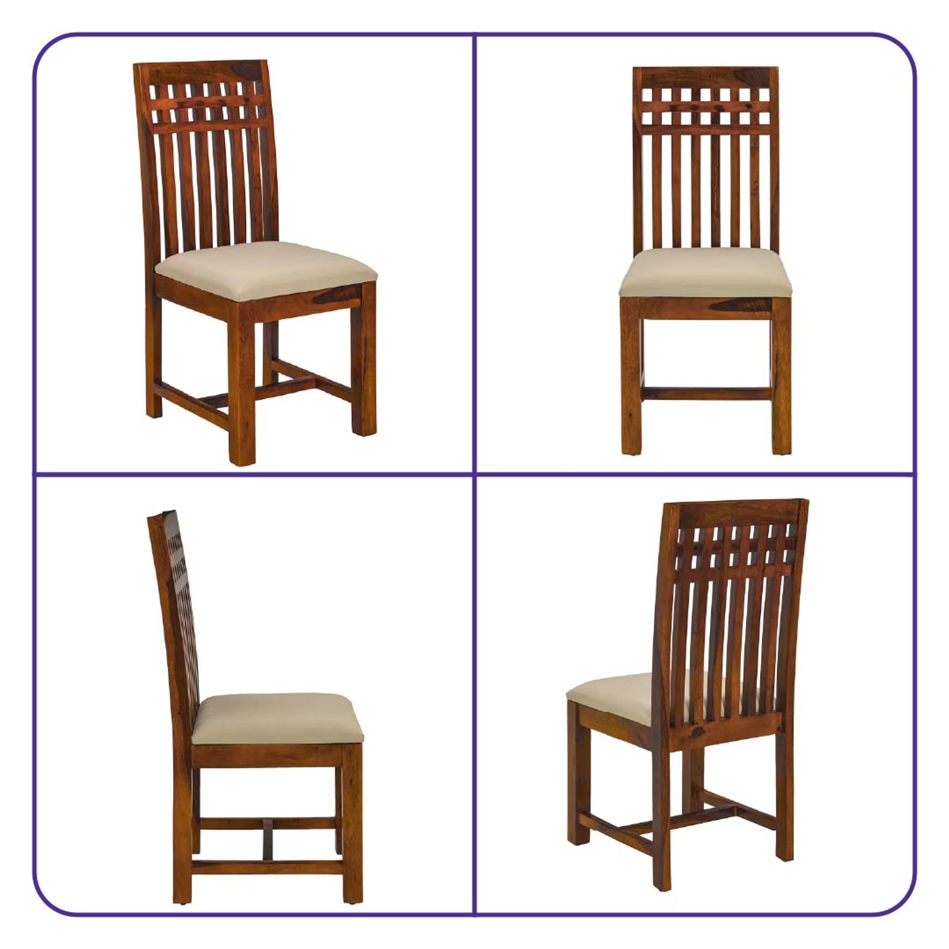 THE WOODEN CITY Solid Sheesham Wood Dining Table Dining Table Set with 6 Chairs Dinner Table Set for Dinning Room Home, Hotel and Office