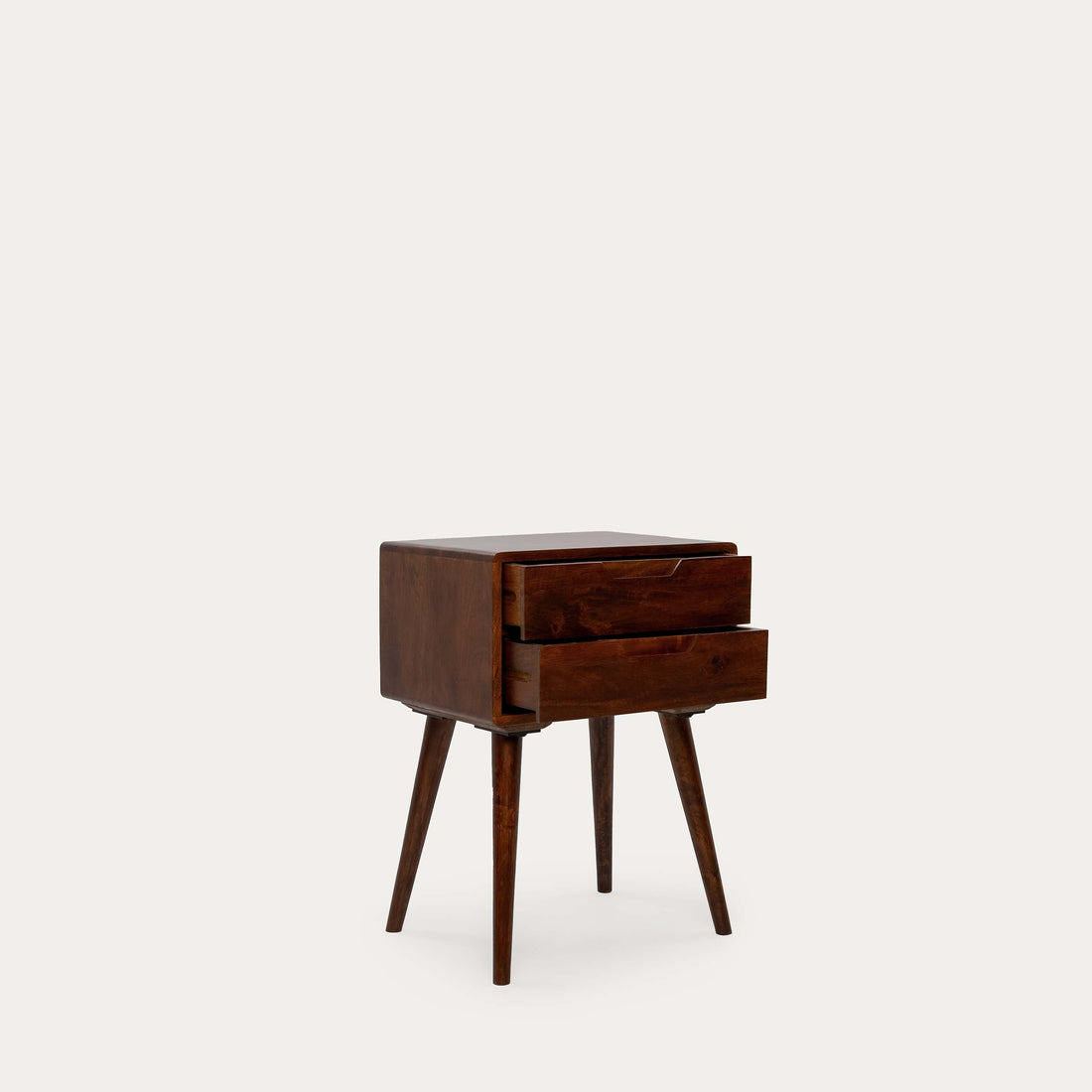 THE WOODEN CITY Oslo Walnut Mango Side Table/Bedside Table