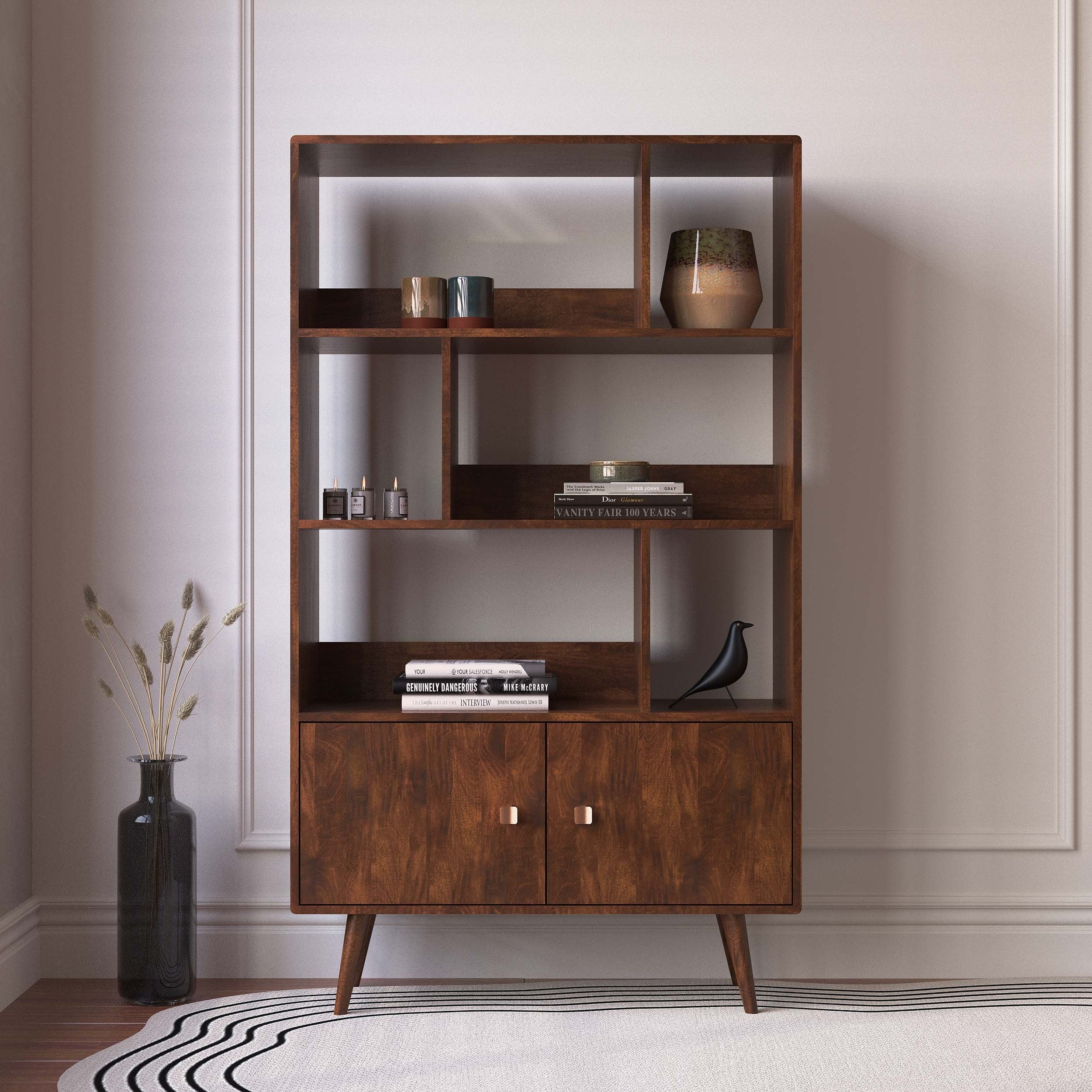THE WOODEN CITY Solid mango wood book shelf