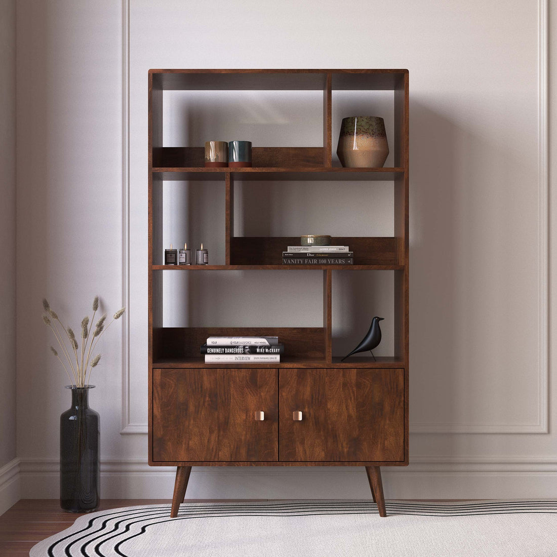 THE WOODEN CITY Solid mango wood book shelf