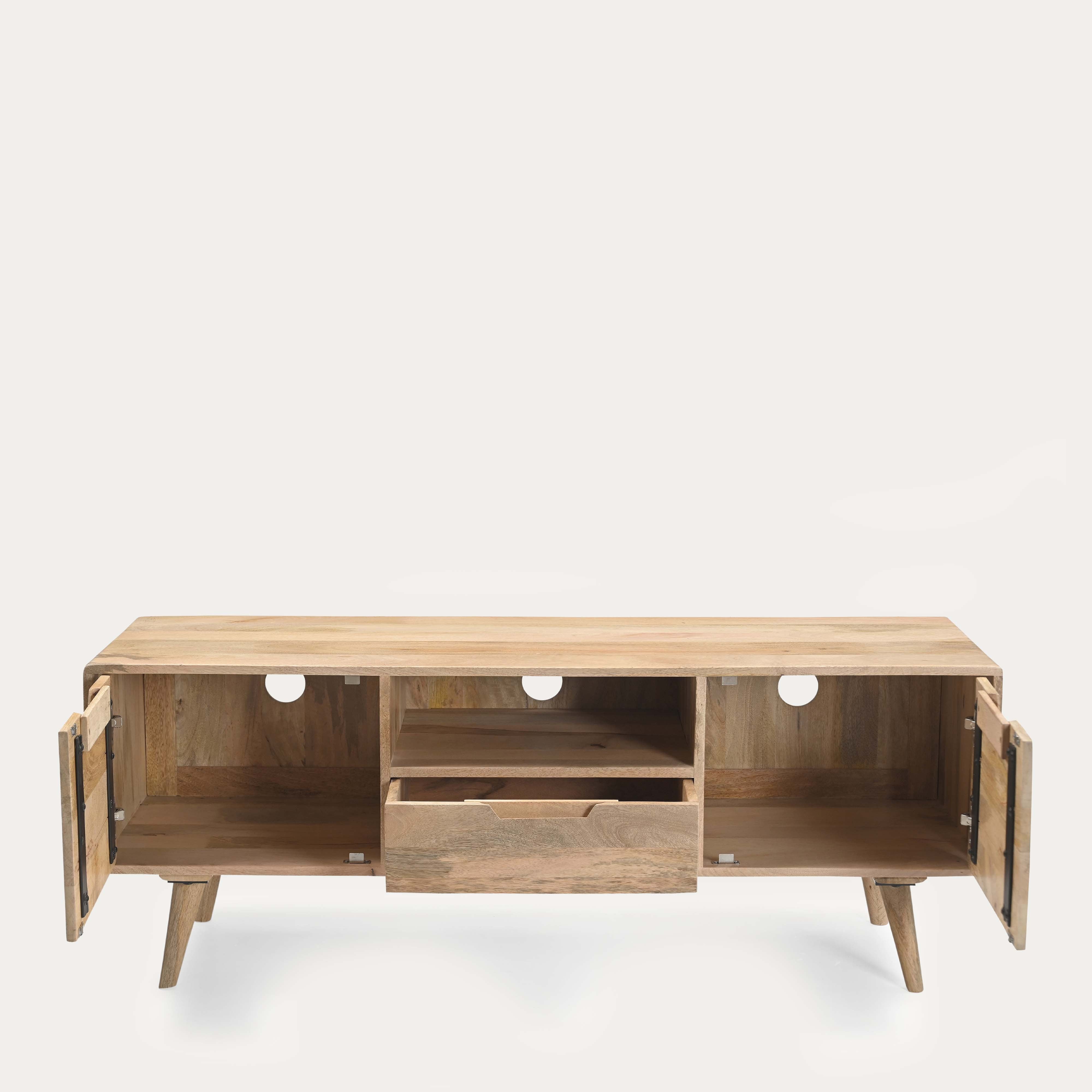 THE WOODEN CITY Honey Mango Large TV Unit