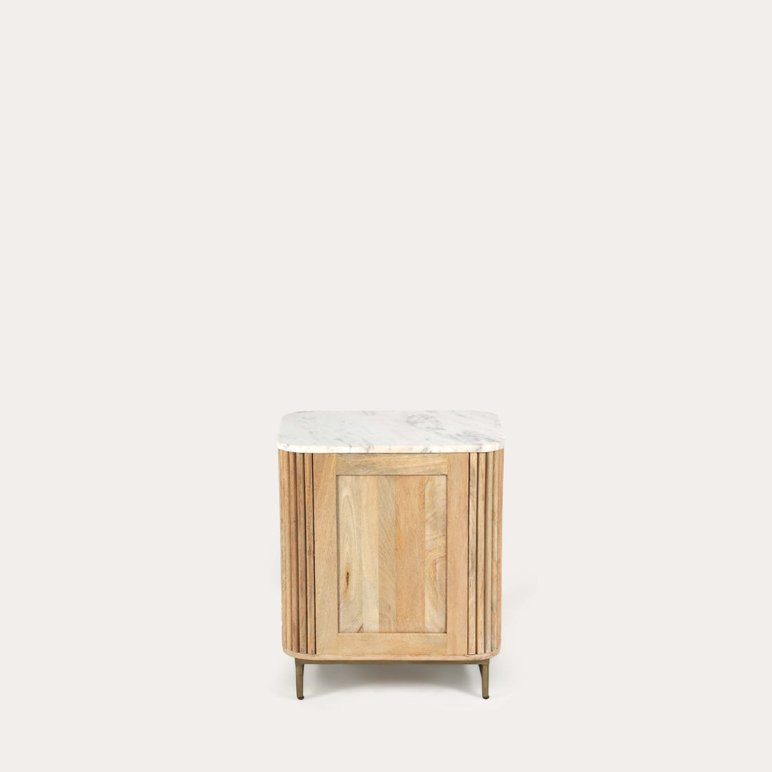 THE WOODEN CITY Florence Light Mango & Marble Bedside Table
