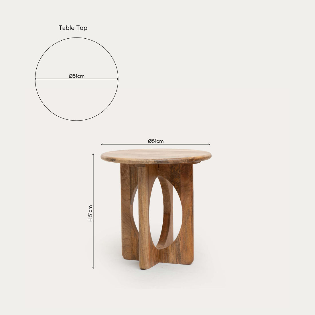 THE WOODEN CITY Mango Infinity Side Table (Natural)