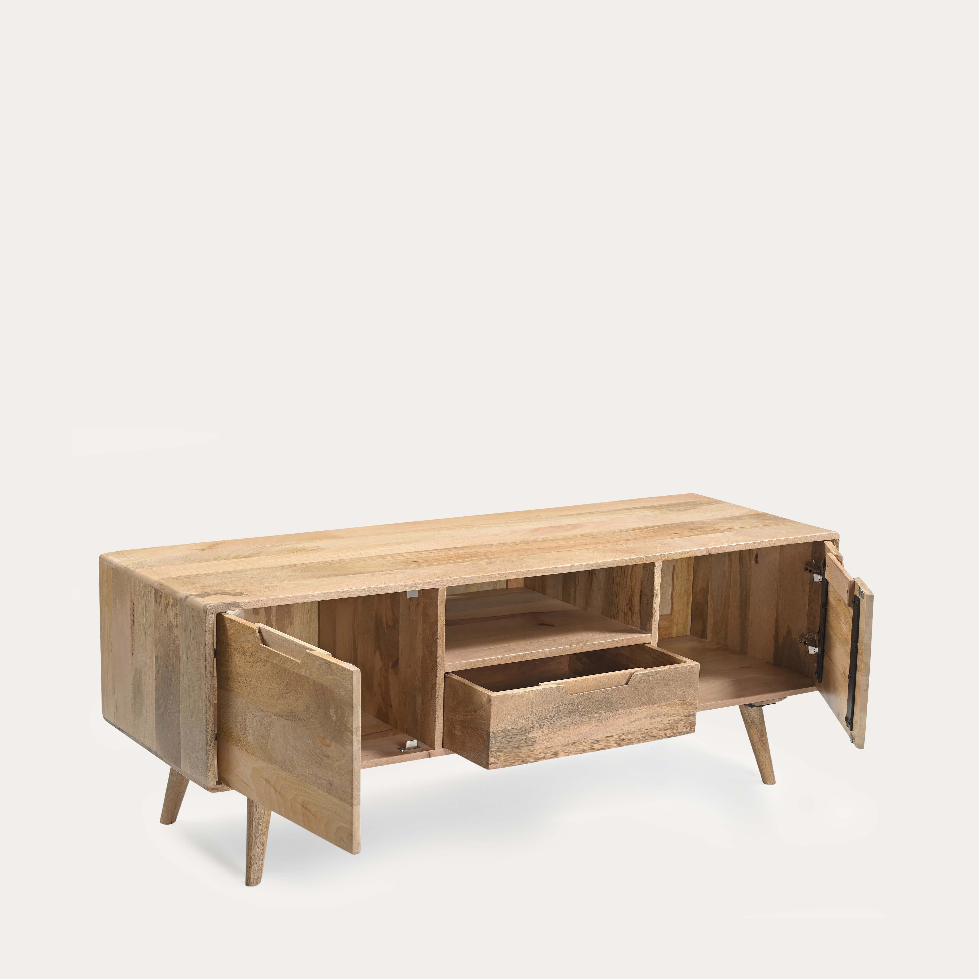 THE WOODEN CITY Honey Mango Large TV Unit