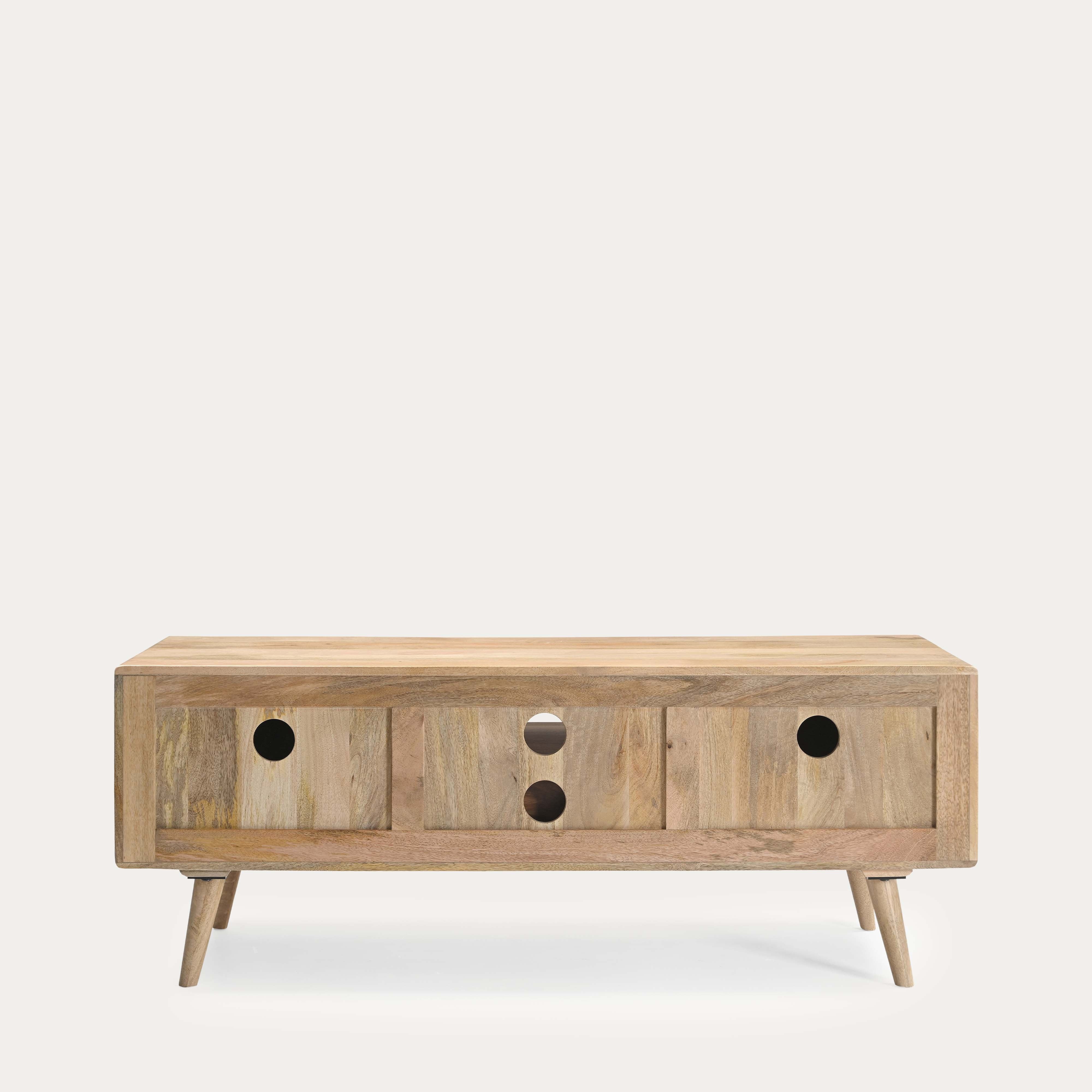 THE WOODEN CITY Honey Mango Large TV Unit