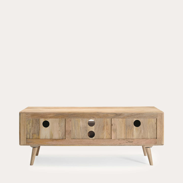 THE WOODEN CITY Honey Mango Large TV Unit