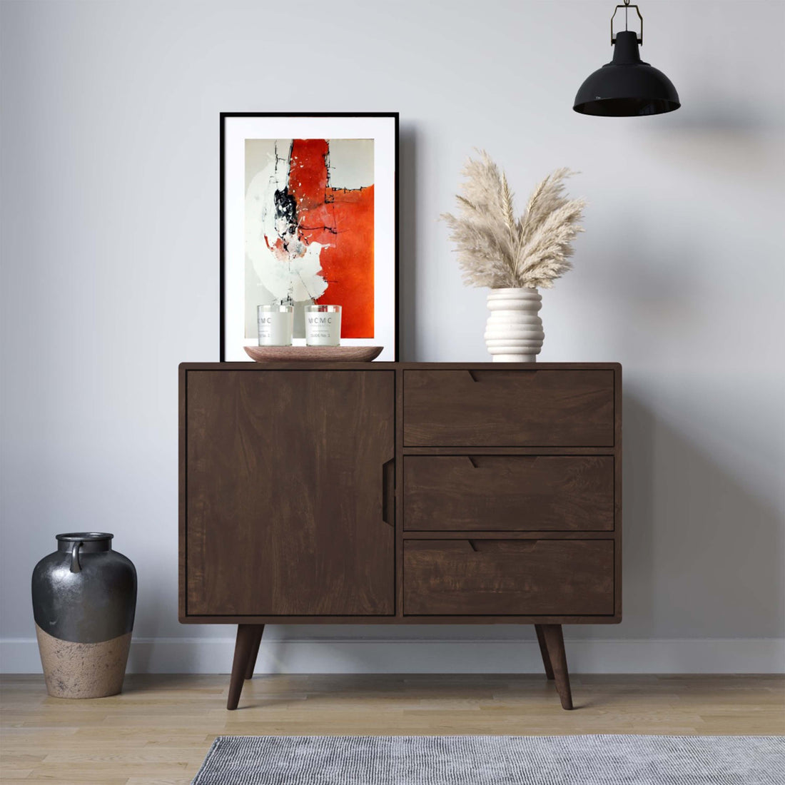 THE WOODEN CITY Oslo Walnut Mango Small Sideboard