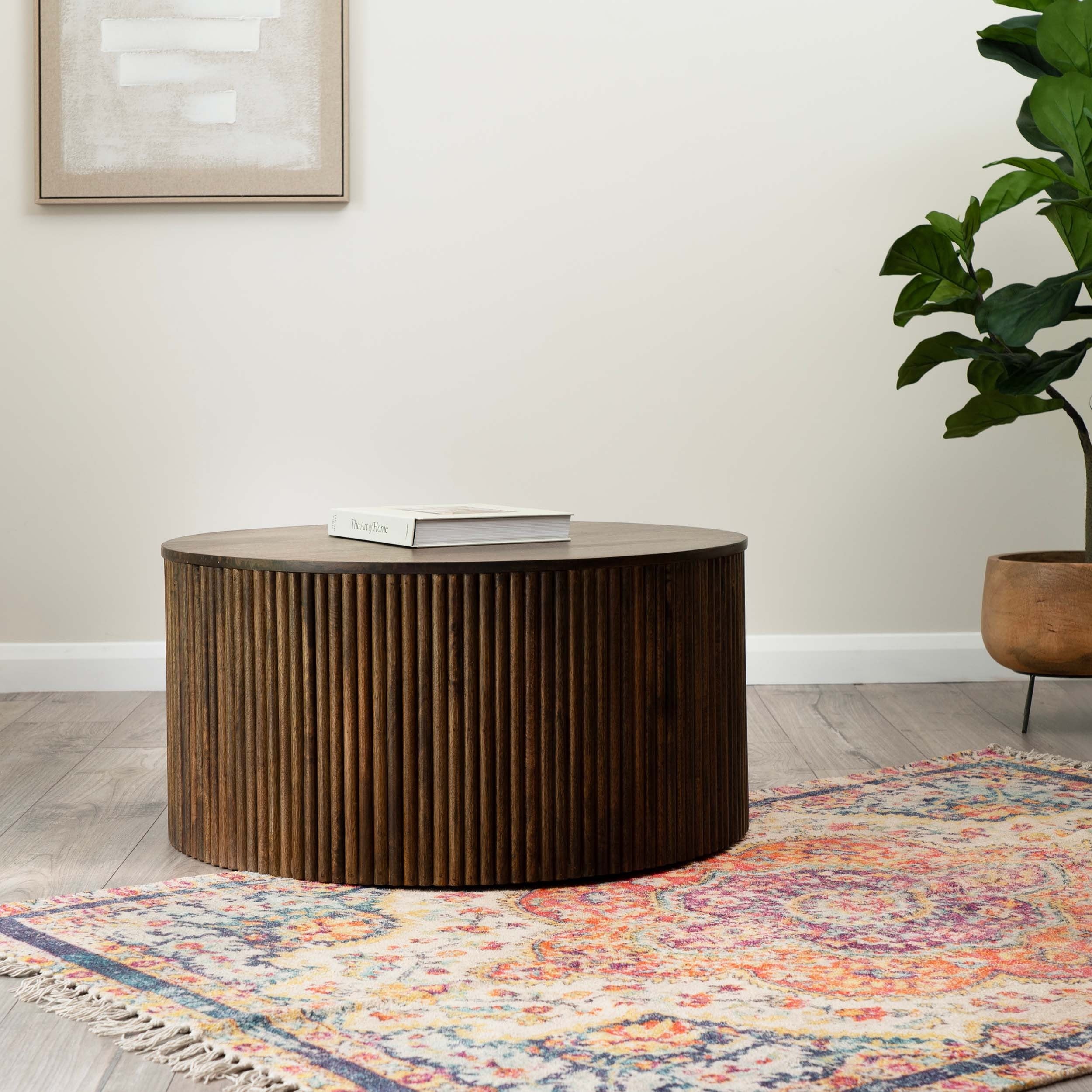THE WOODEN CITY Florence Dark Mango Round Coffee Table