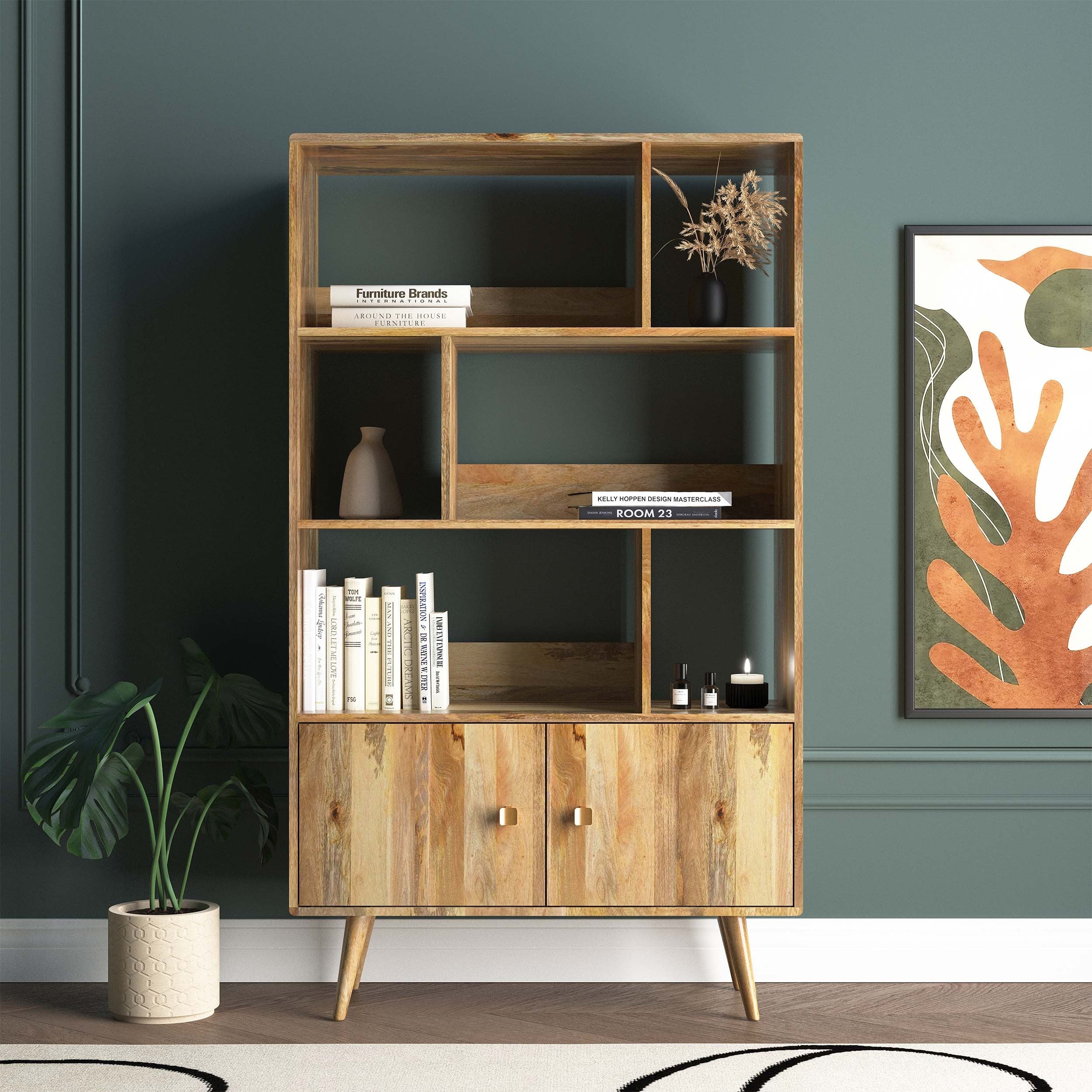 THE WOODEN CITY Solid mango wood book shelf