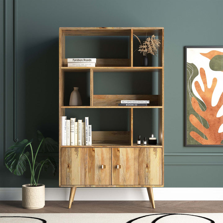 THE WOODEN CITY Solid mango wood book shelf