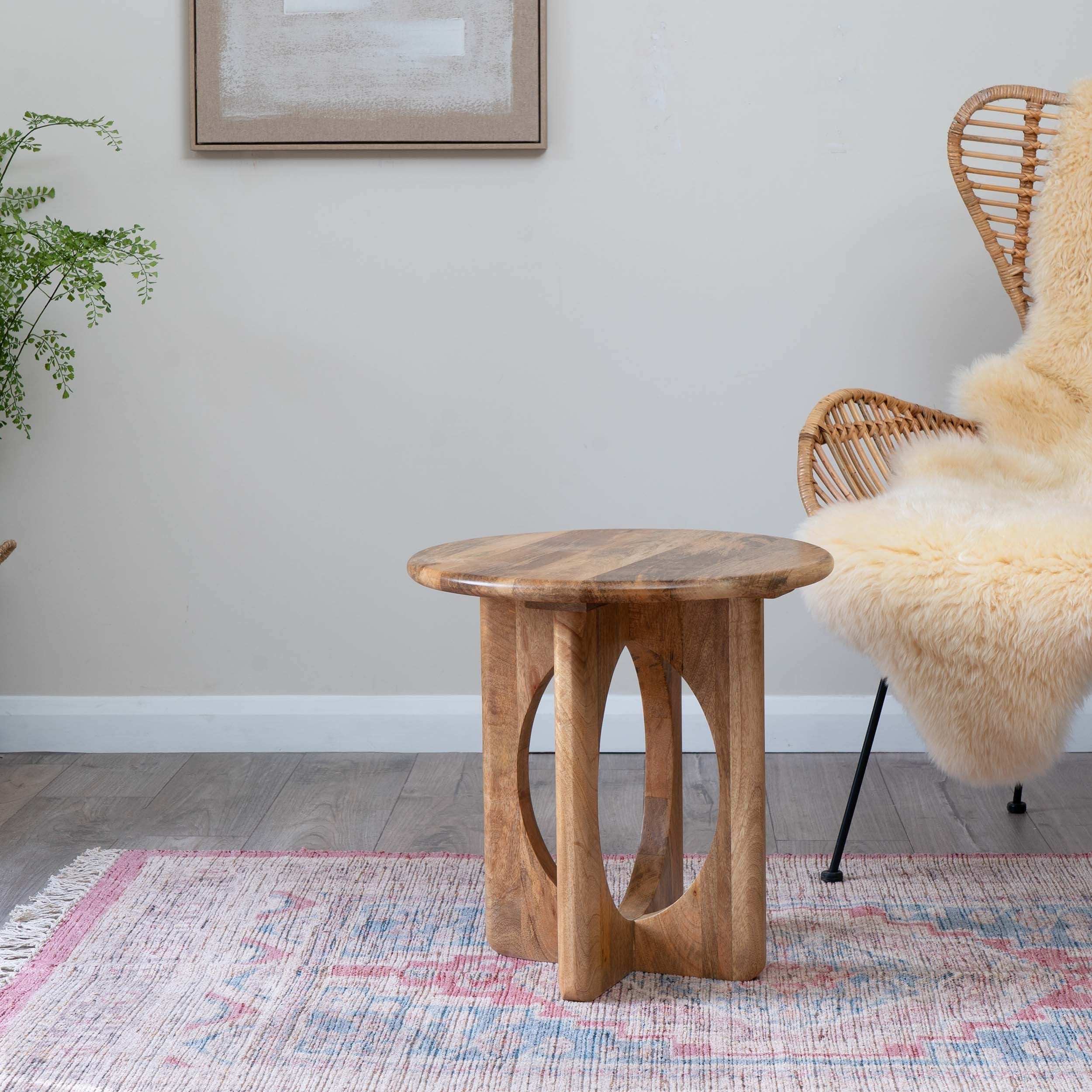 THE WOODEN CITY Mango Infinity Side Table (Natural)