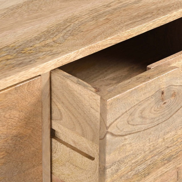 THE WOODEN CITY Solid Wood TV Unit, Free Standing, TV Cabinet with Storage