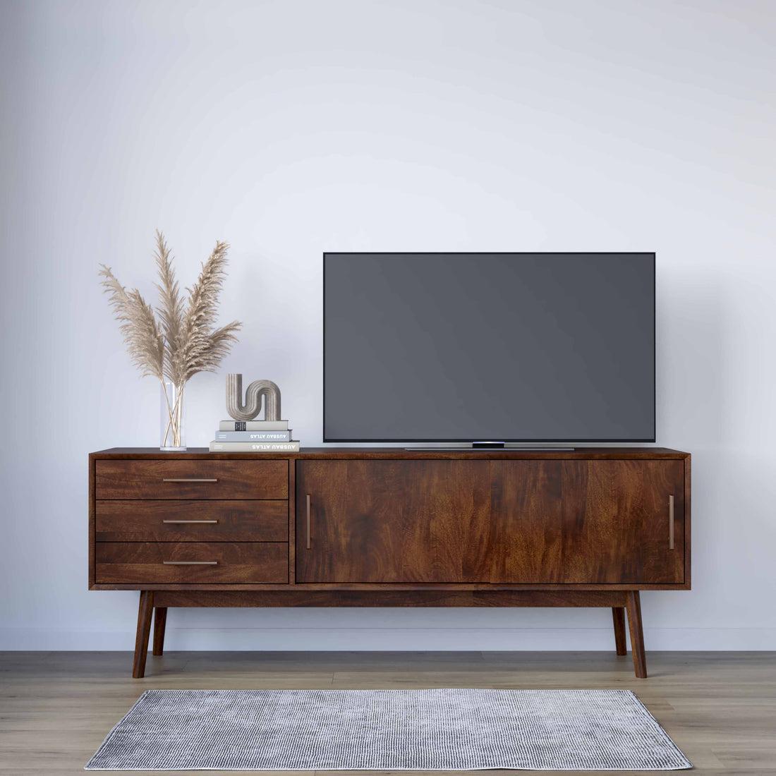 THE WOODEN CITY SOLID MANGO WOOD TV UNIT