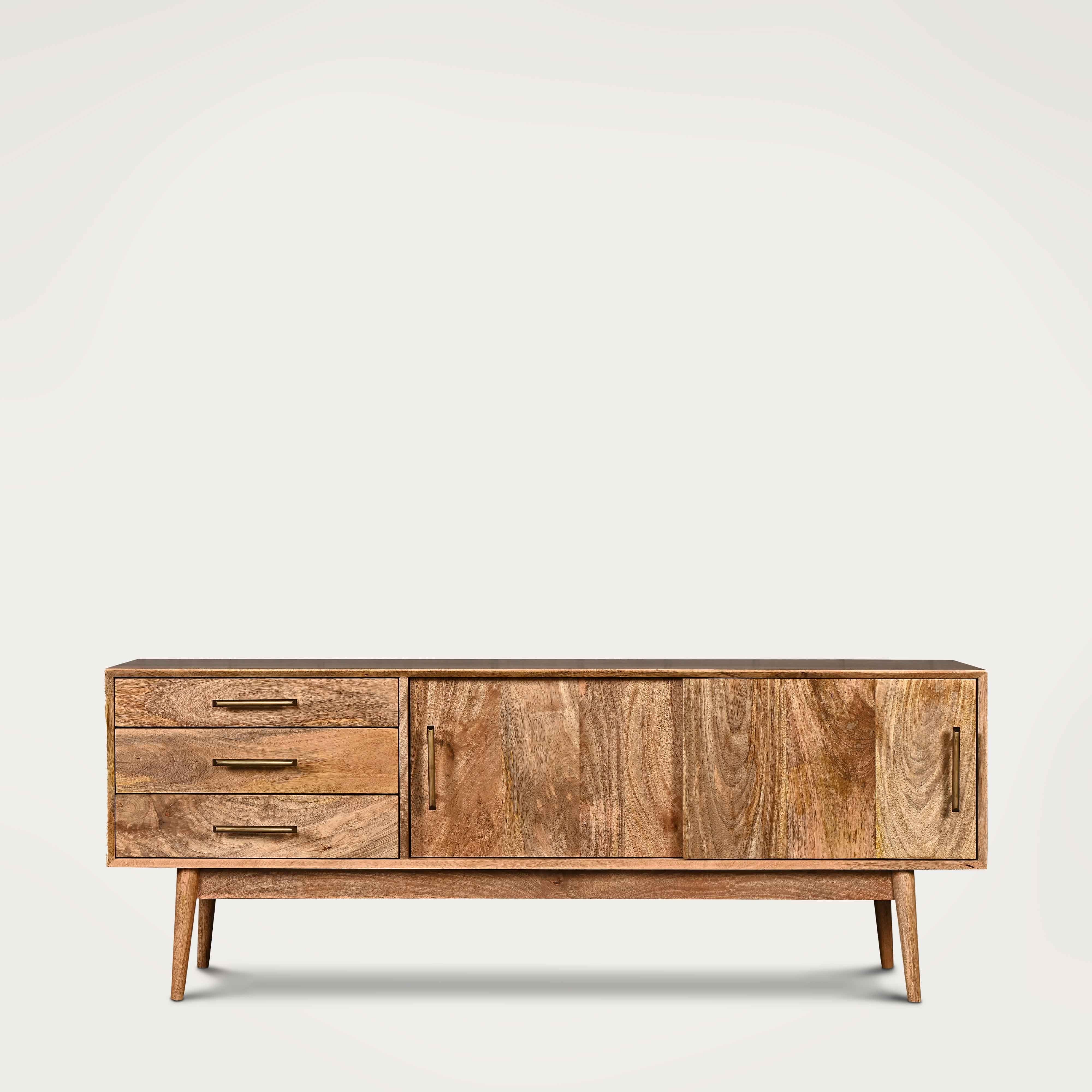 THE WOODEN CITY SOLID MANGO WOOD TV UNIT