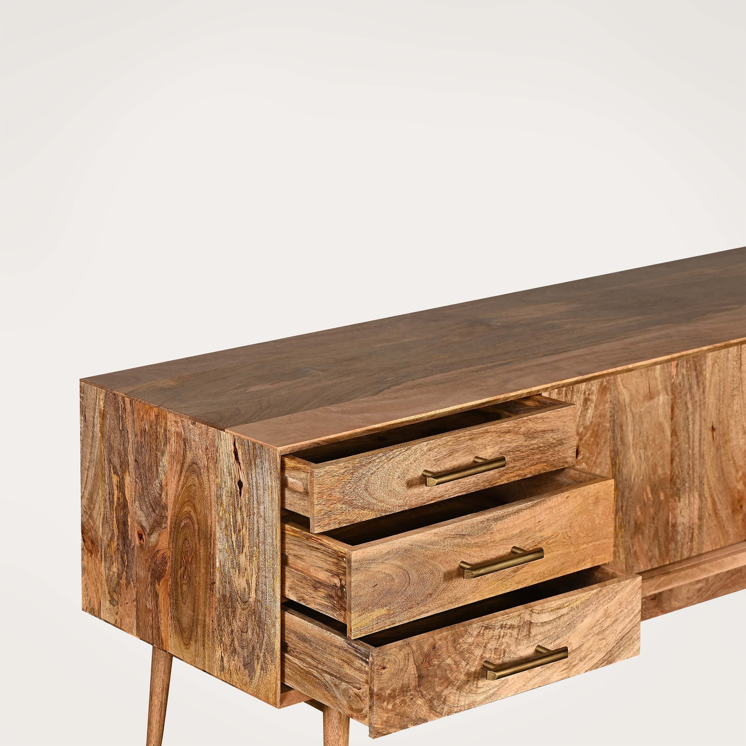 THE WOODEN CITY SOLID MANGO WOOD TV UNIT