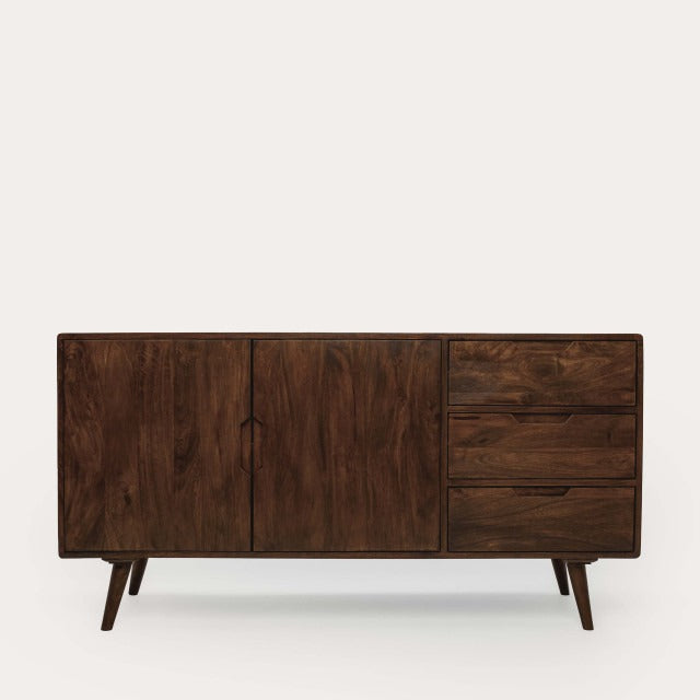 THE WOODEN CITY Solid Wood Side Board & Drawer | Wooden Cabinet with Storage for Kitchen and Home Living Room Furniture
