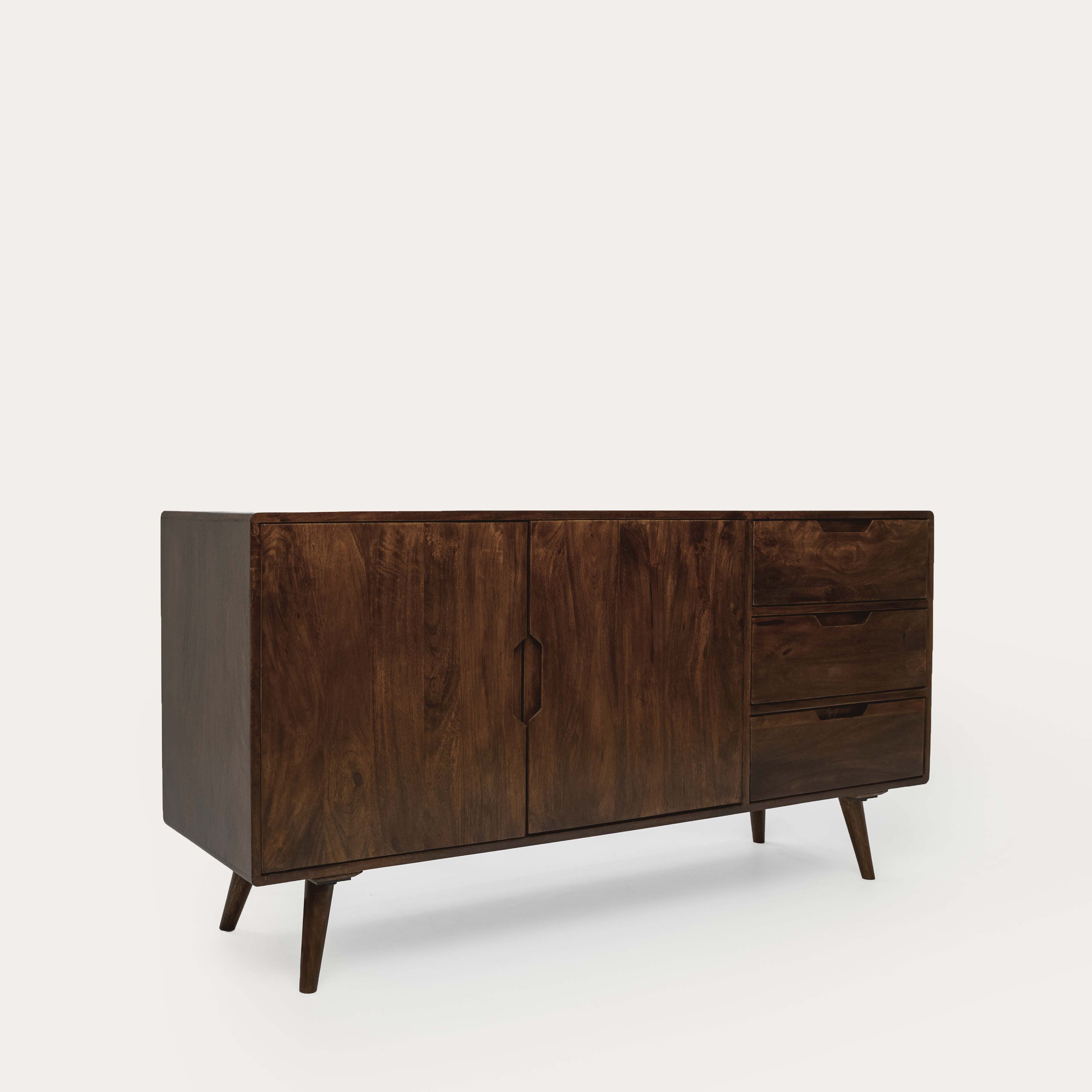 THE WOODEN CITY Solid Wood Side Board & Drawer | Wooden Cabinet with Storage for Kitchen and Home Living Room Furniture