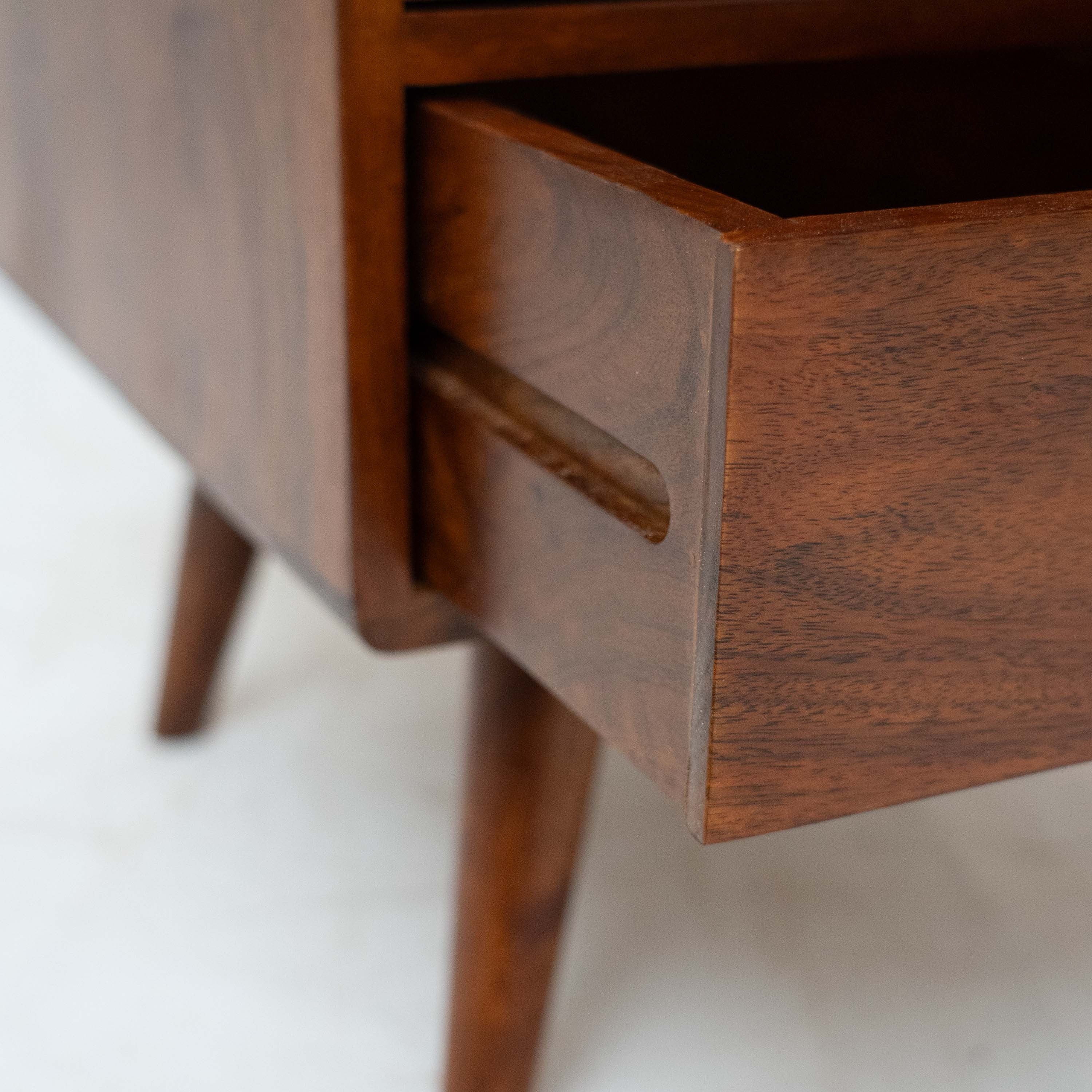 THE WOODEN CITY Solid Wood TV Unit, Free Standing, TV Cabinet with Storage
