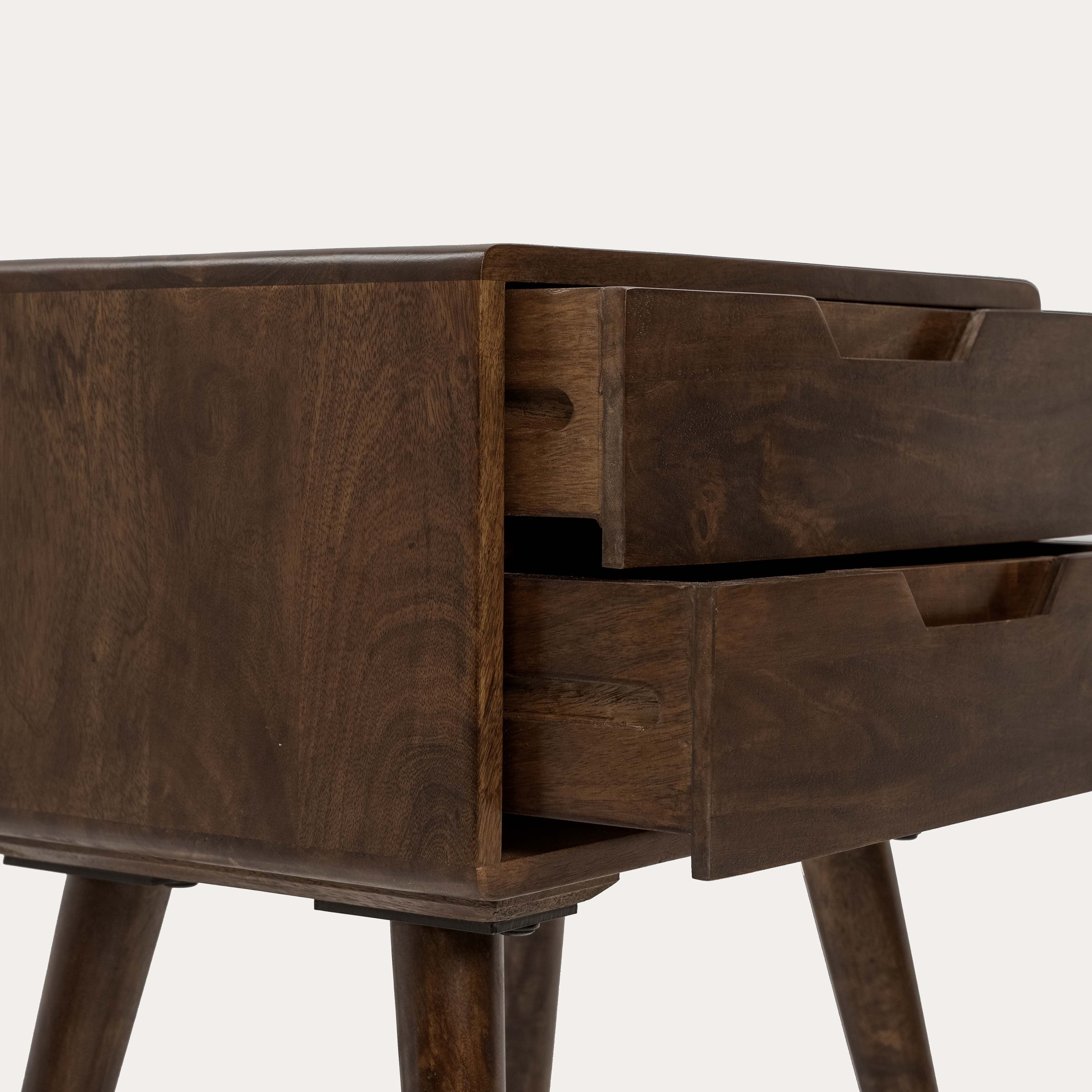 THE WOODEN CITY Oslo Walnut Mango Side Table/Bedside Table